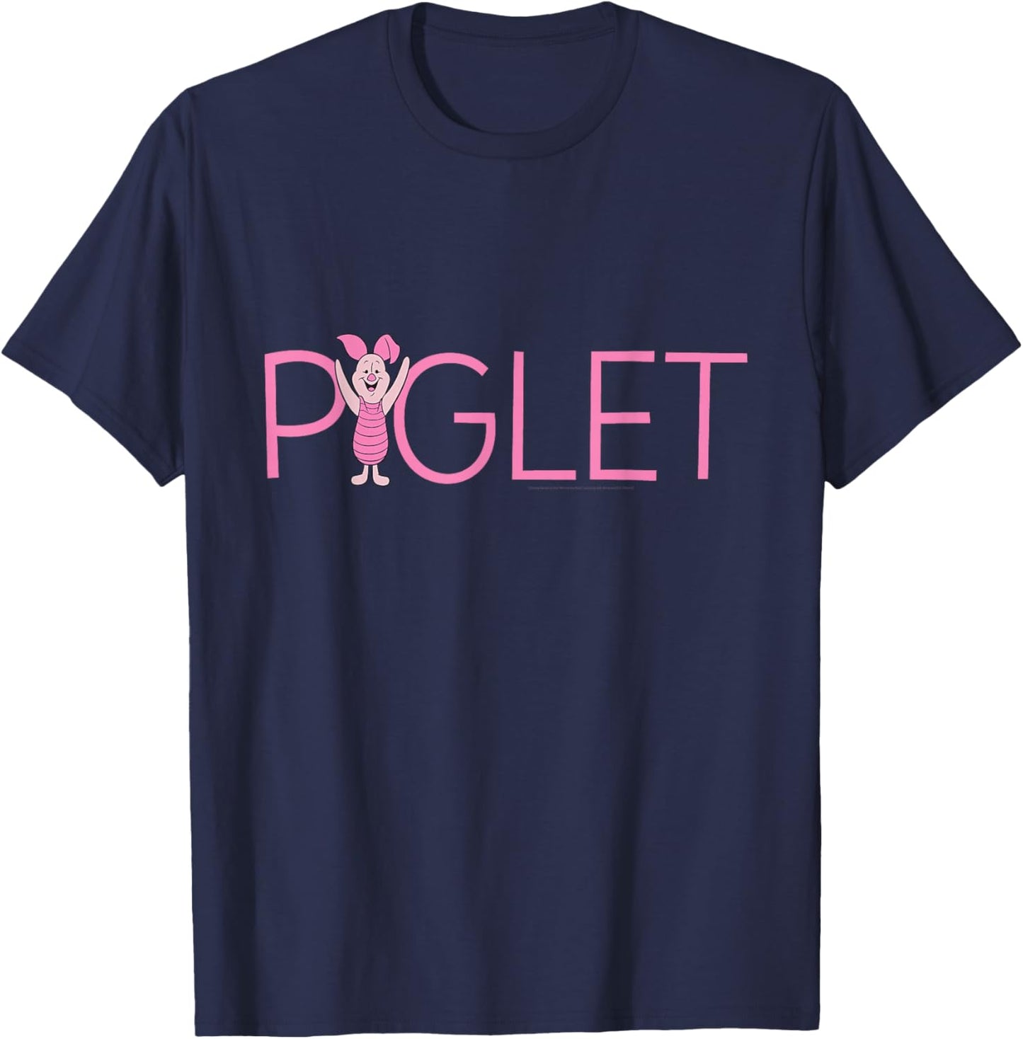 Disney Winnie the Pooh Piglet Classic Lettering T-Shirt - T-Shirt | Navy