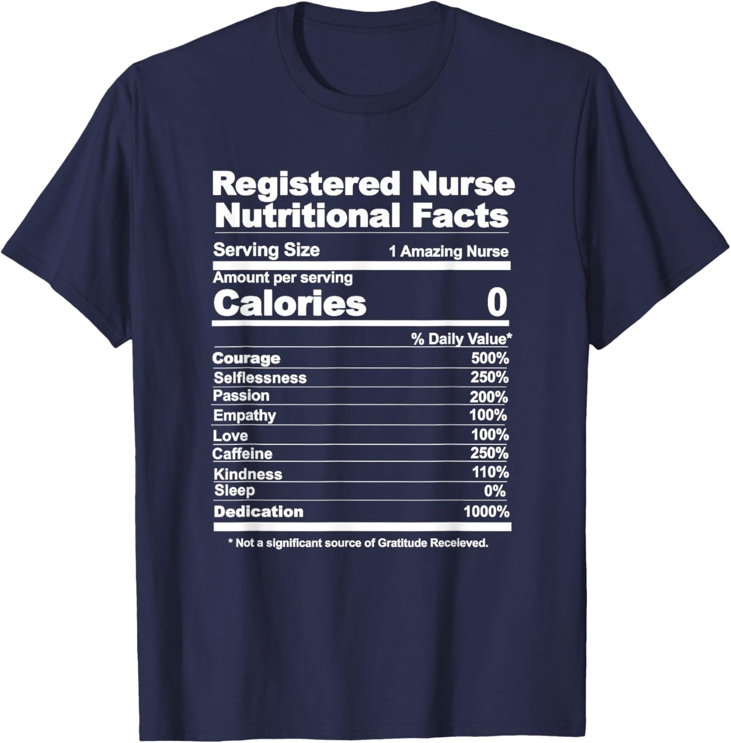Registered Nurse nutritional facts T-Shirt - T-Shirt | Navy