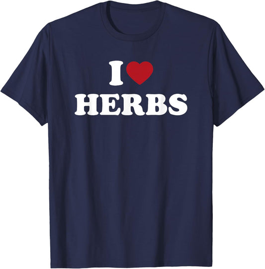 I Love Herbs, I Heart Herbs T-Shirt - T-Shirt | Navy