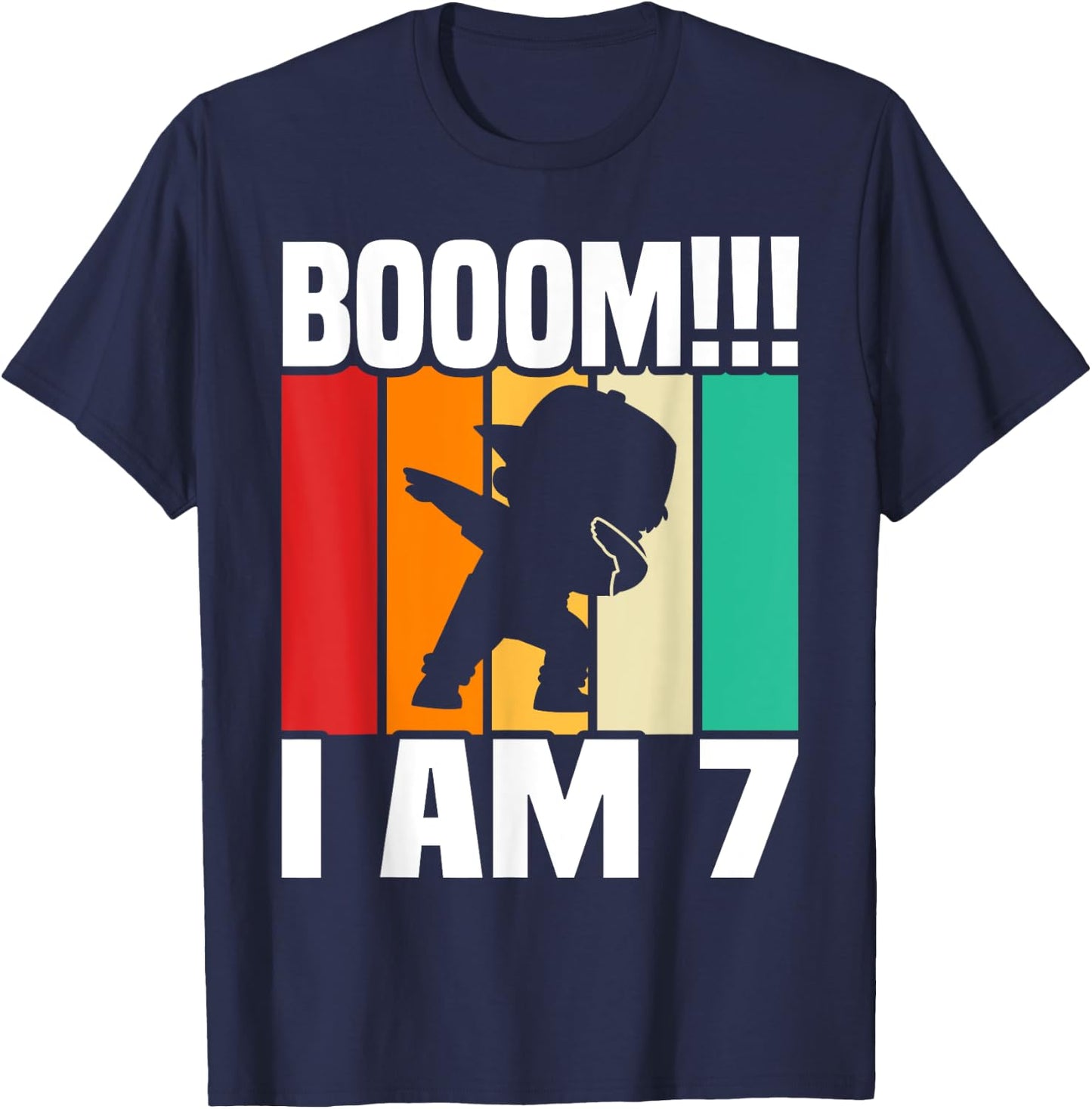 Dabbing Birthday 7 Years Old Birthday Outfit Boys T-Shirt - T-Shirt | Navy