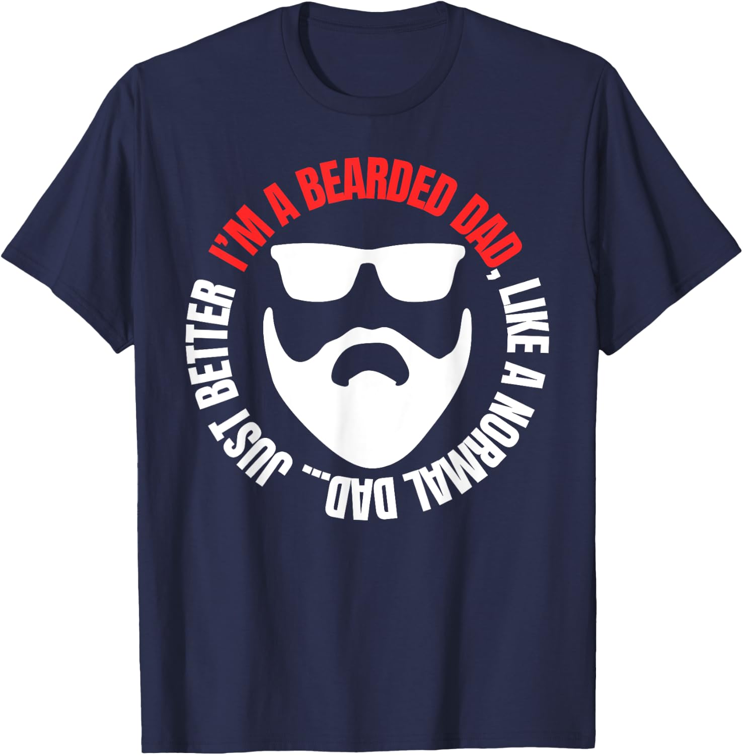 Bearded Dad Shirt Beard Humor Funny Superhero T-Shirt - T-Shirt | Navy