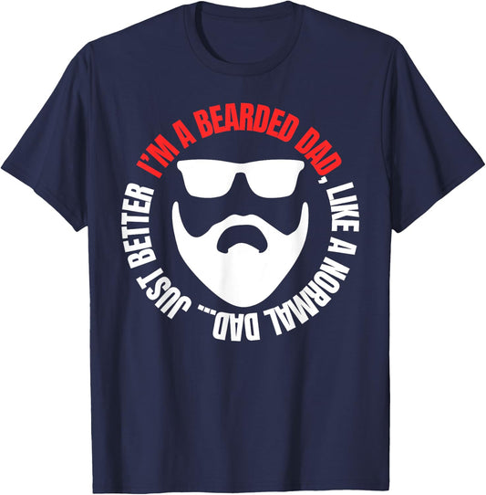 Bearded Dad Shirt Beard Humor Funny Superhero T-Shirt - T-Shirt | Navy