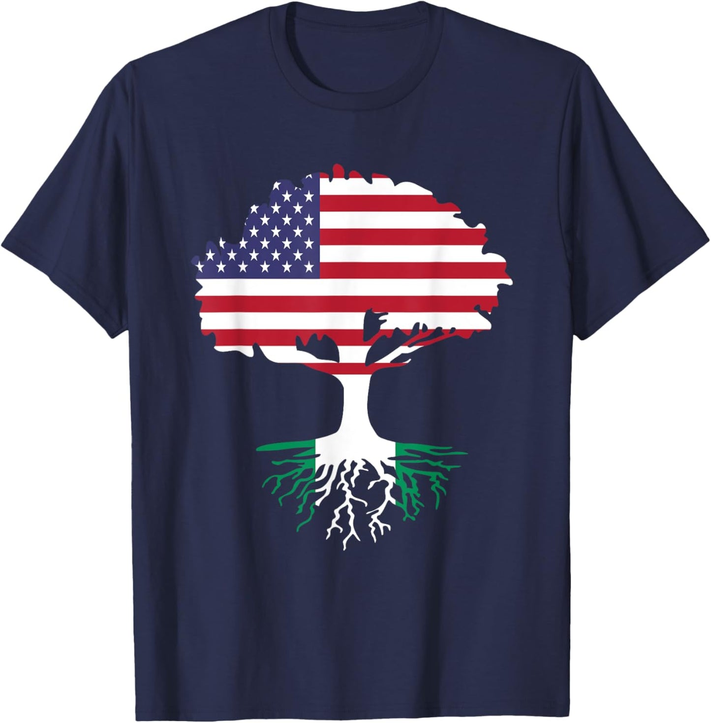American Born Nigerian Roots America Grown Nigeria Roots T-Shirt - T-Shirt | Navy