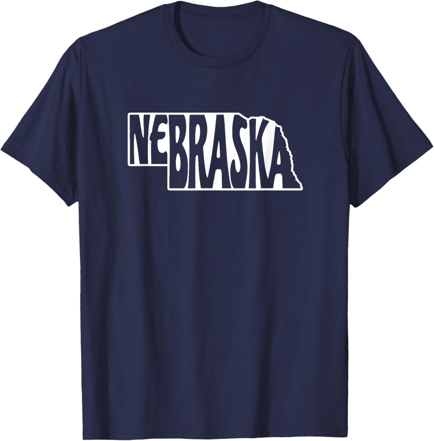 Nebraska State Outline T-Shirt - T-Shirt | Navy