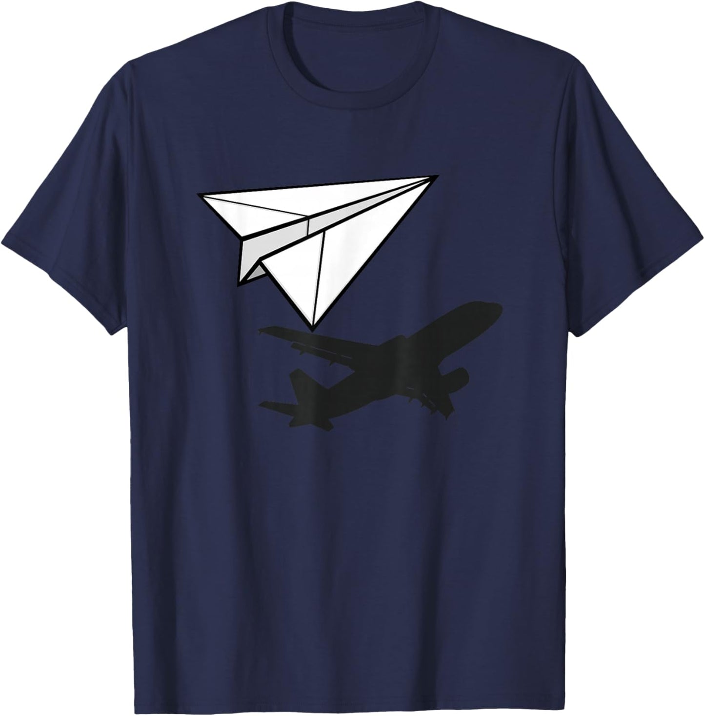 Paper Airplane Novelty Paper Airplane T-Shirt - T-Shirt | Navy
