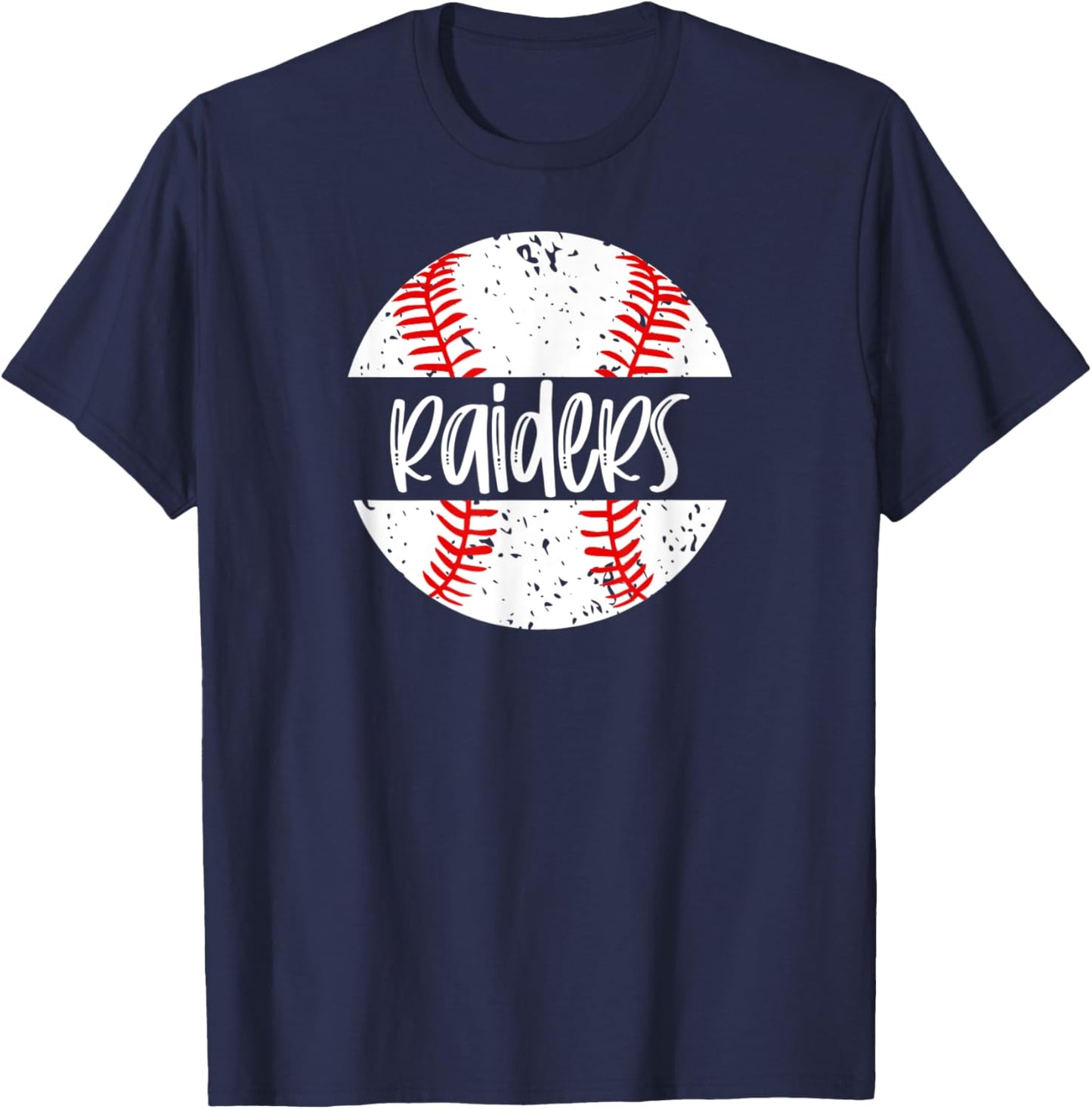 Raiders Baseball Team Mascot School Spirit Game Day T-Shirt - T-Shirt | Navy