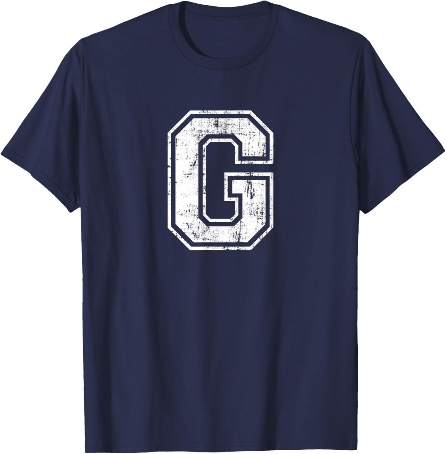 Letter G Uppercase Alphabet Initial School College Varsity T-Shirt - T-Shirt | Navy