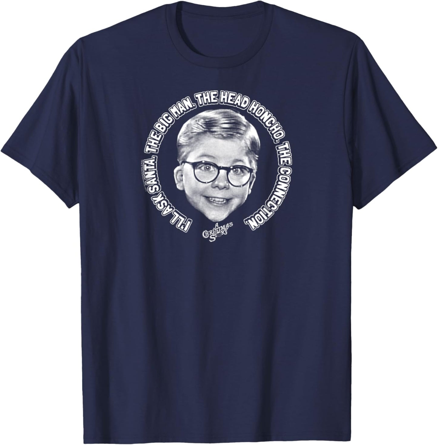 A Christmas Story Ask Santa Ralphie Funny Holiday T-Shirt - T-Shirt | Navy