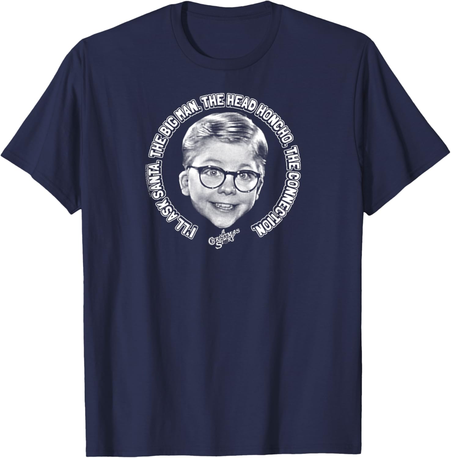 A Christmas Story Ask Santa Ralphie Funny Holiday T-Shirt - T-Shirt | Navy
