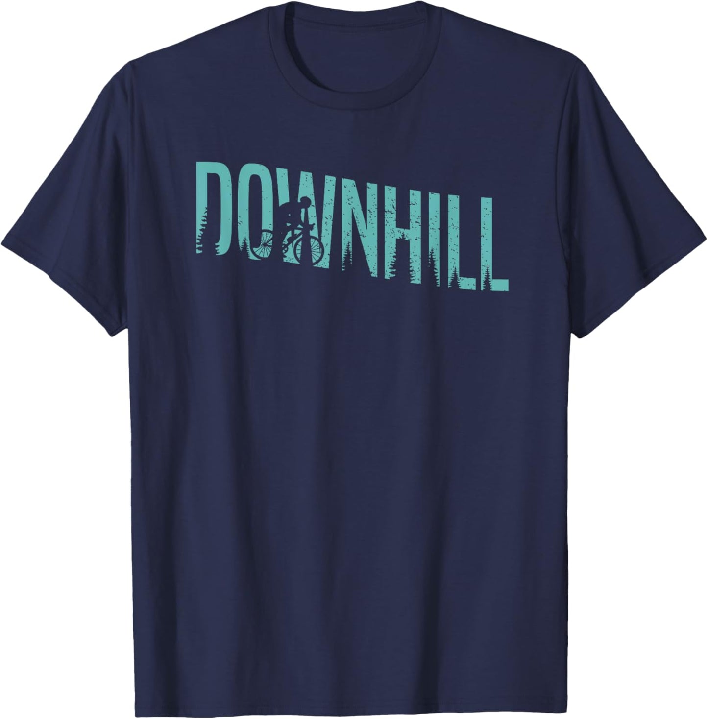 Down Hill Mountain Bike MTB Biking Bike Riding Cycling Biker T-Shirt - T-Shirt | Navy