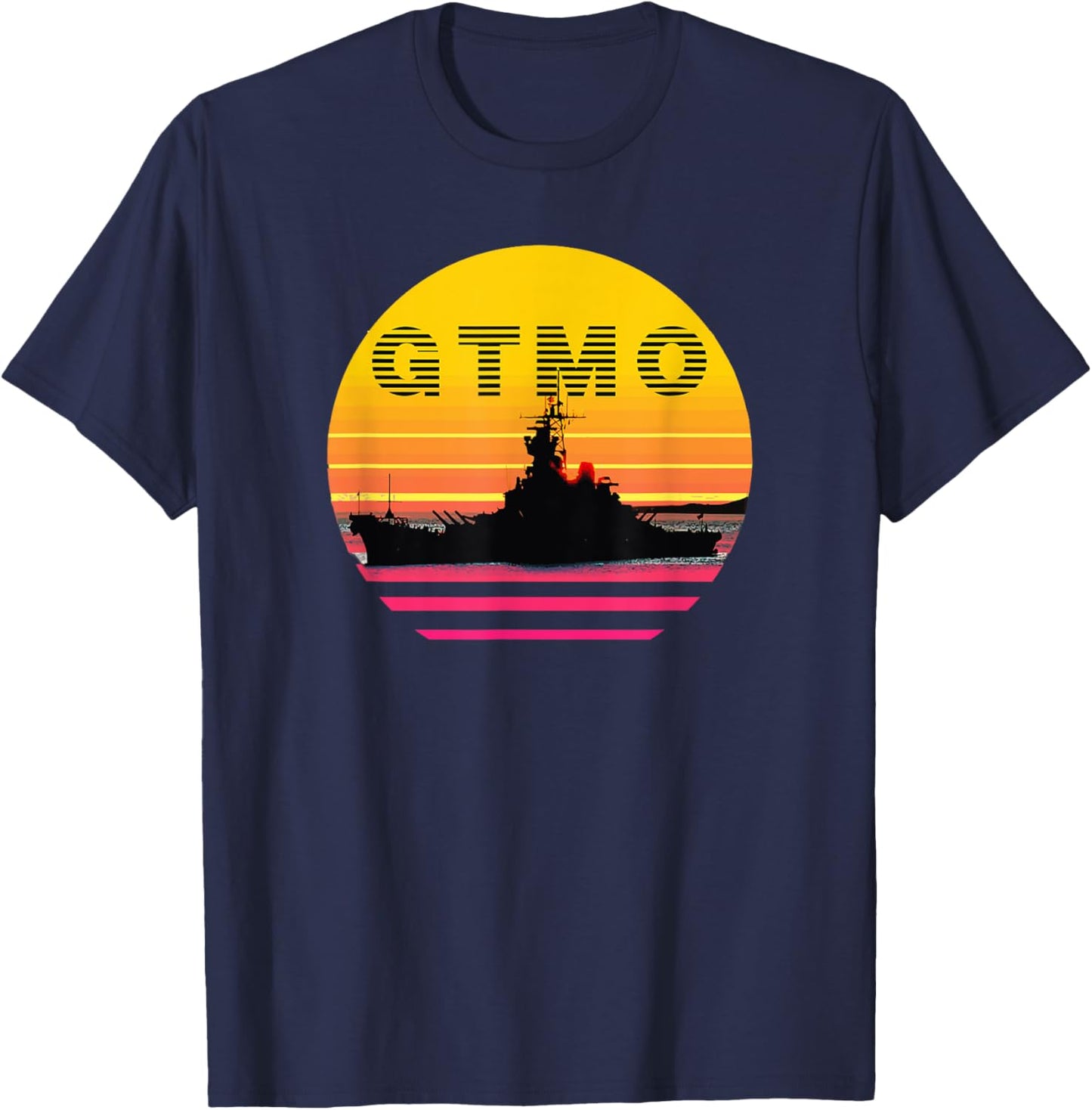 GTMO - Vintage Guantanamo Bay Cuba Sunset T-Shirt - T-Shirt | Navy
