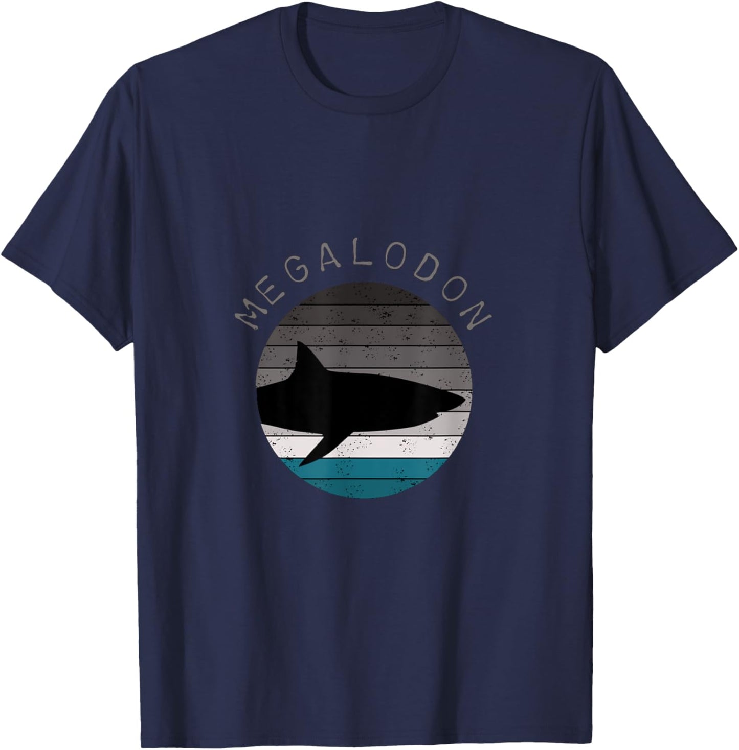 Megalodon Great White Shark T-Shirt - T-Shirt | Navy