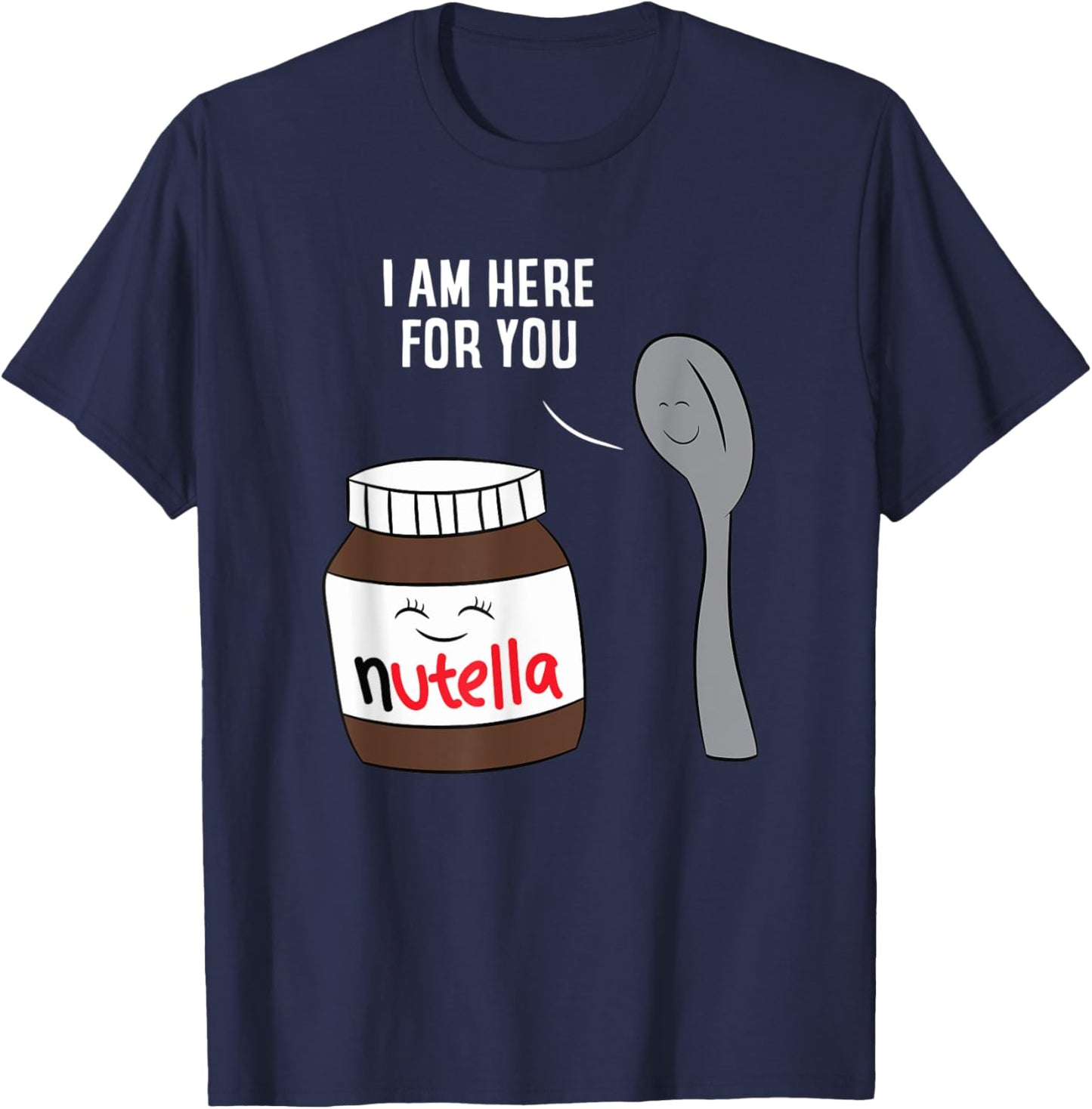 DQK Men's Valentine's Day Nutella , Black, Small T-Shirt - T-Shirt | Navy