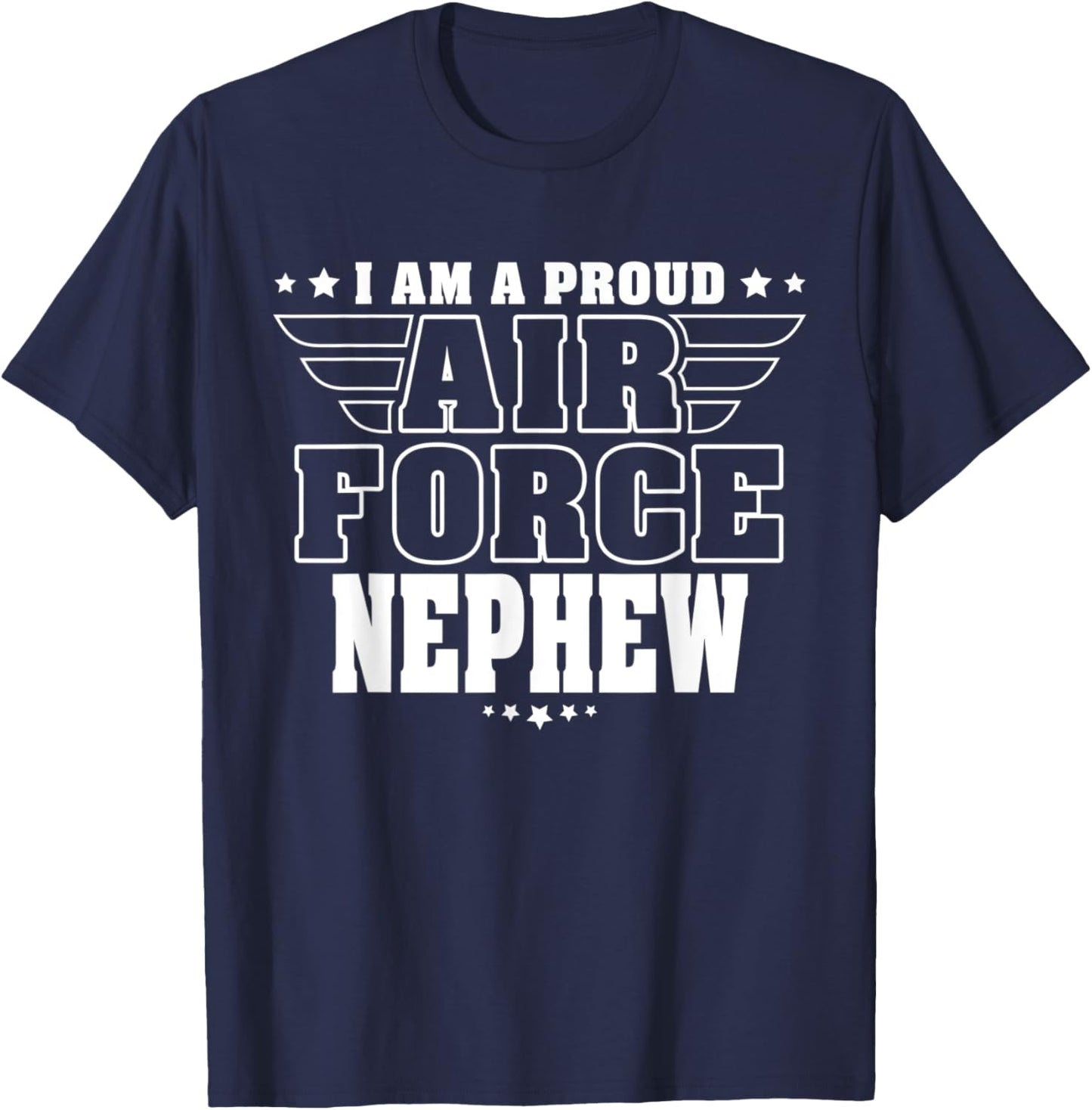 Proud Air Force Nephew Patriotic Pride Military Family Kids Men T-Shirt - T-Shirt | Navy