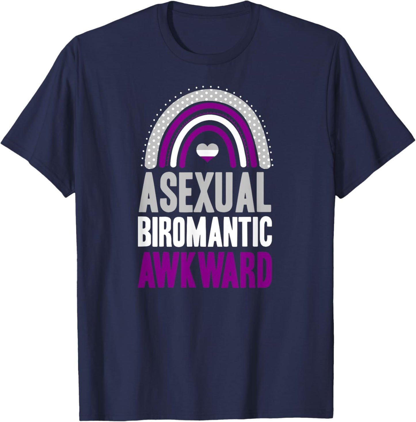Asexual Biromantic Awkward Asexual Pride Bohemian Rainbow T-Shirt - T-Shirt | Navy