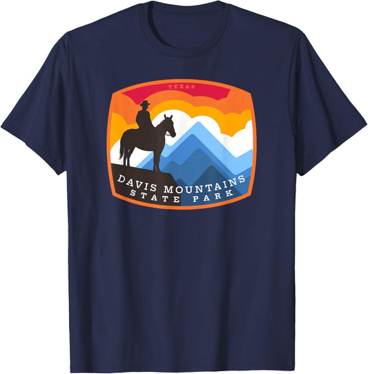 Davis Mountains State Park Texas TX Equestrian Badge T-Shirt - T-Shirt | Navy