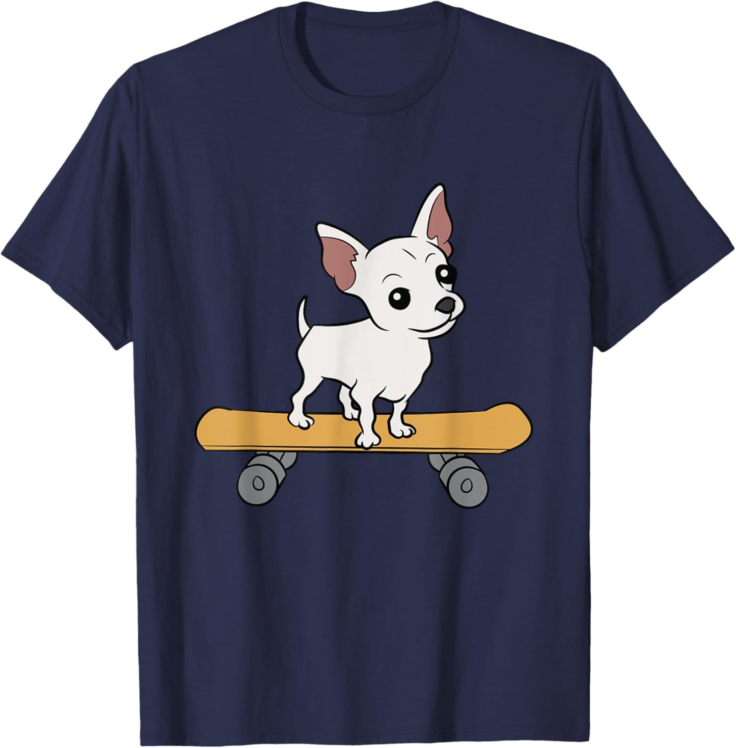 Chihuahua Skateboard Cute Chihuahua Skateboarding T-Shirt - T-Shirt | Navy