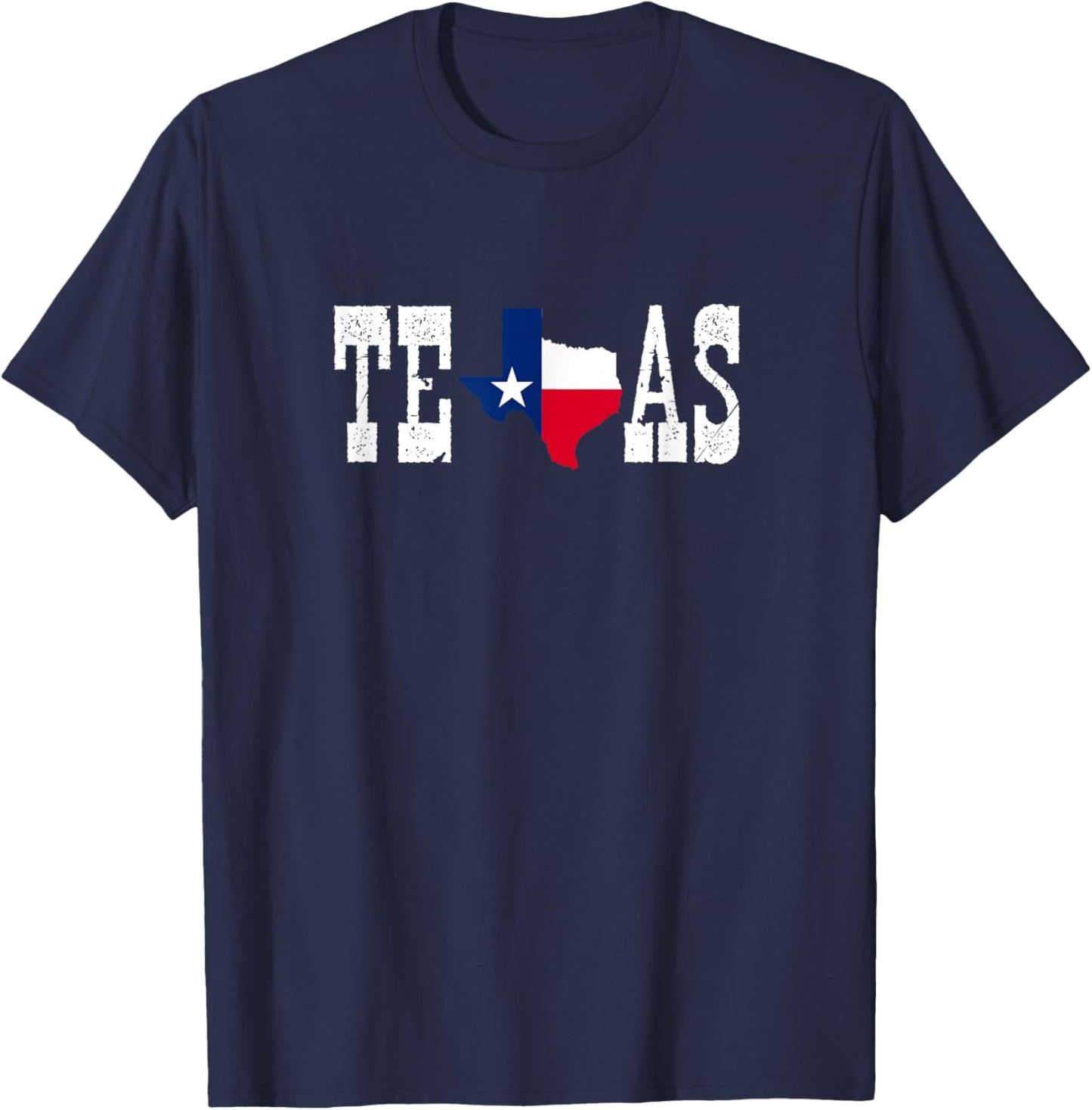 Texas State and Texas Flag with Pride for Texas T-Shirt - T-Shirt | Navy