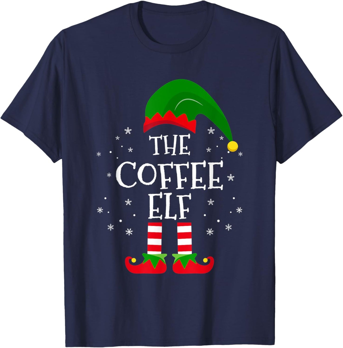 The Coffee Elf Matching Family Christmas Party Pajama Funny T-Shirt - T-Shirt | Navy