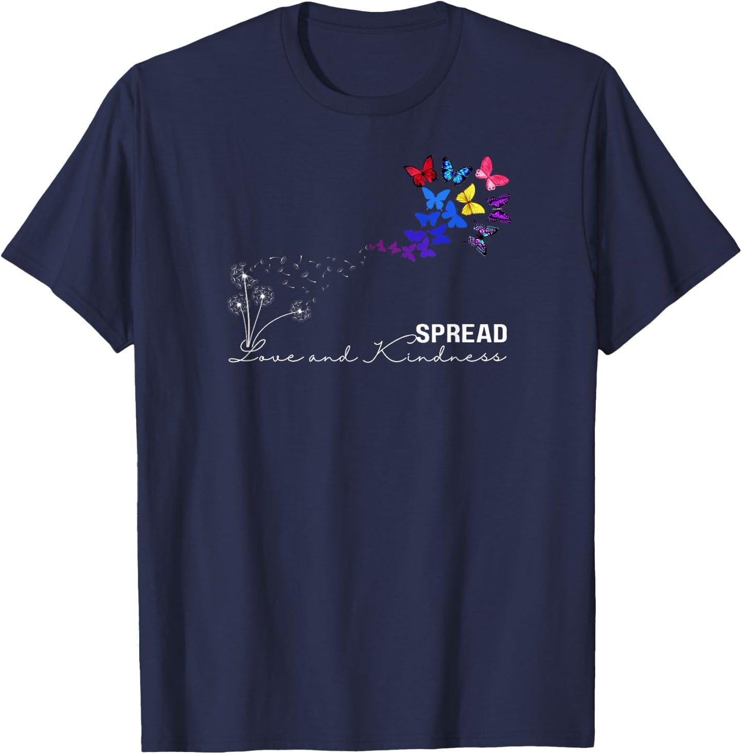 Spread Love & Kindness T Shirt Summer Graphic T-Shirt - T-Shirt | Navy
