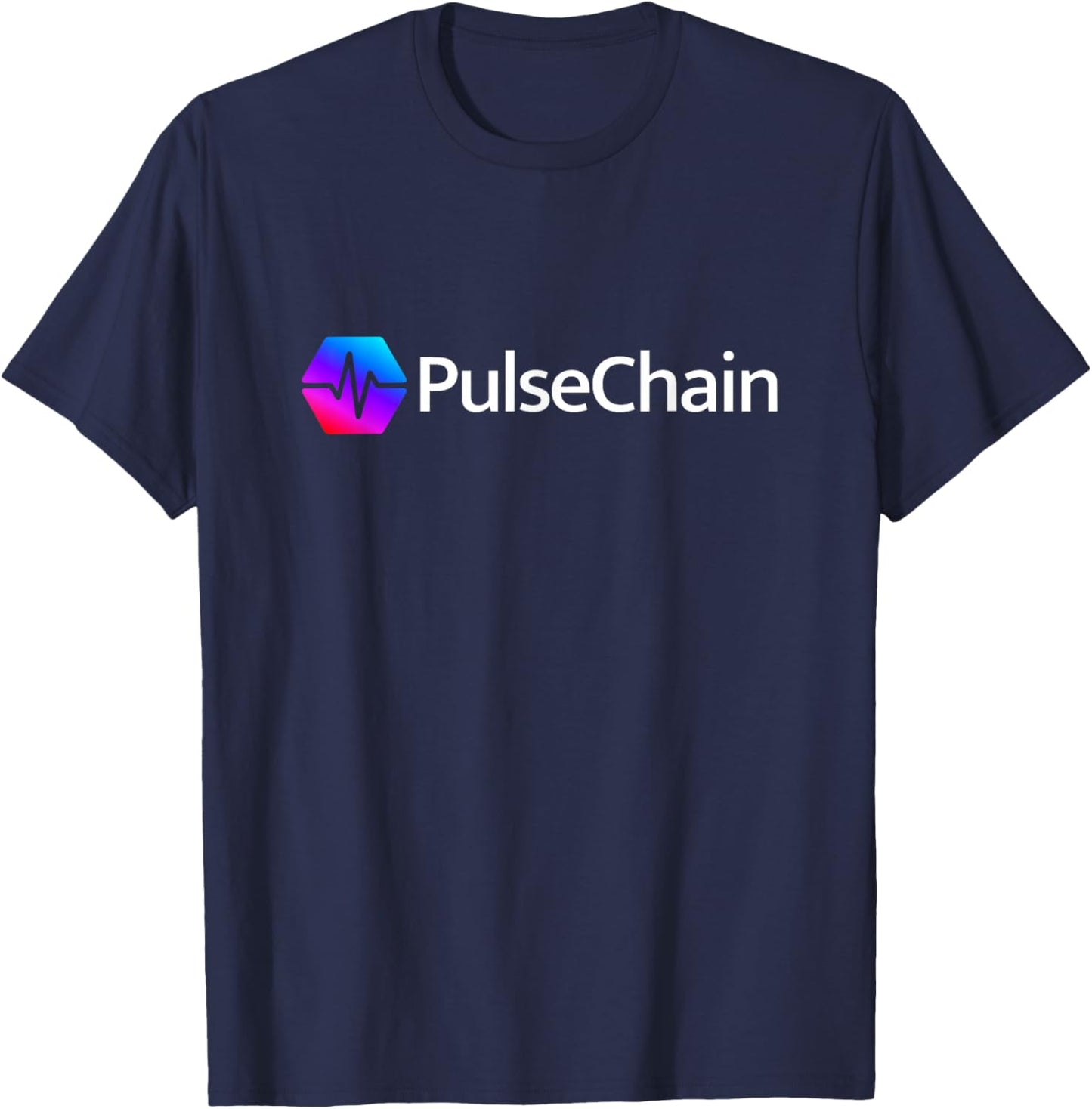 PulseChain PLS Pulse Hex Crypto Logo Cryptocurrency T-Shirt - T-Shirt | Navy