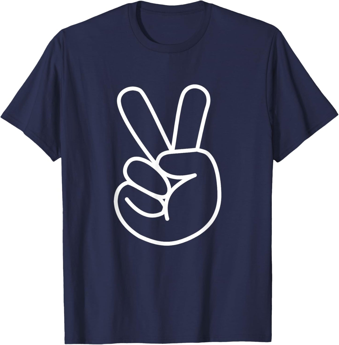 Hand Peace Sign - Classic T-Shirt - T-Shirt | Navy