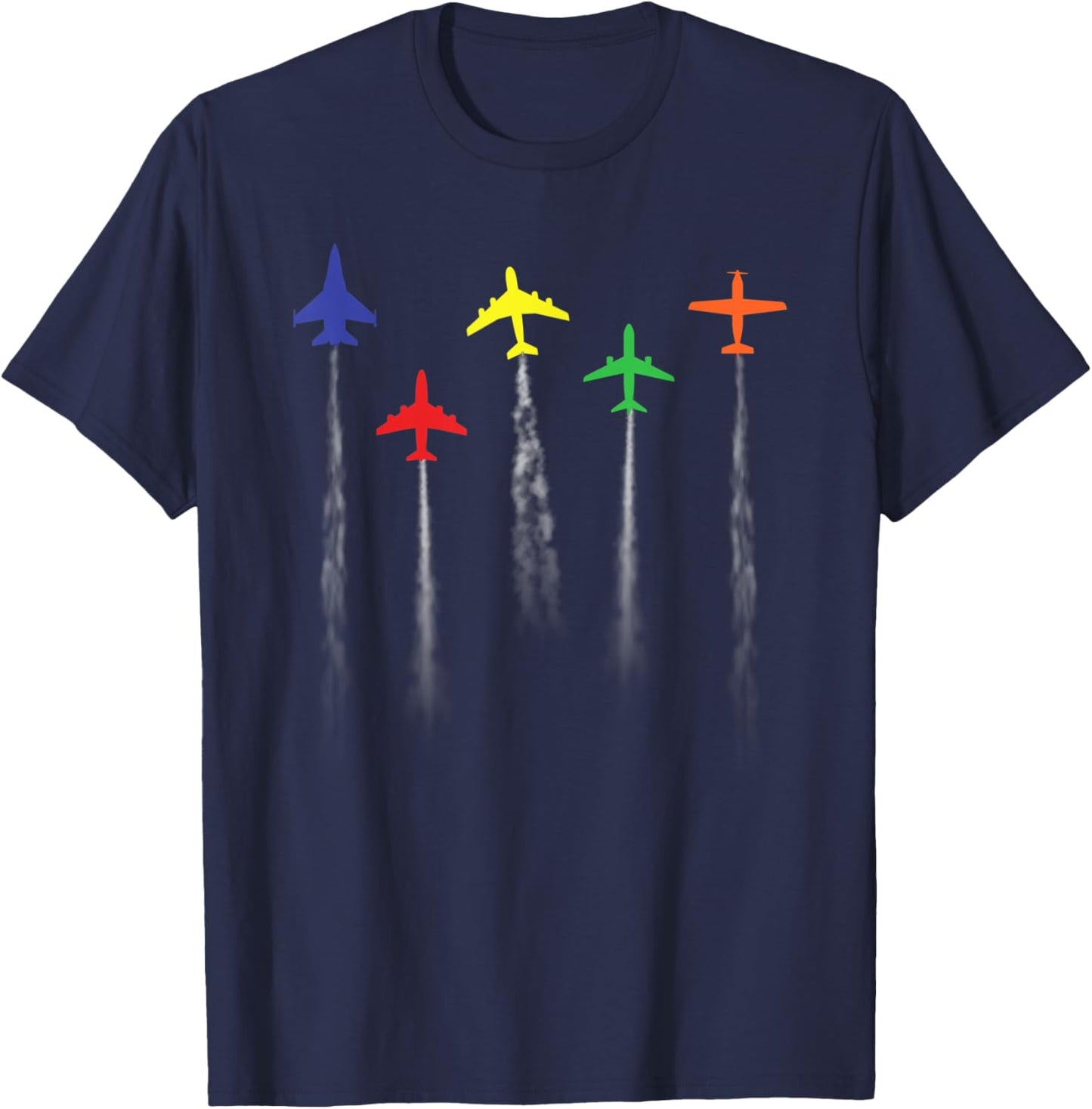 Airplanes Flying Low Pilot Flight Airplane Jet Men Women T-Shirt - T-Shirt | Navy