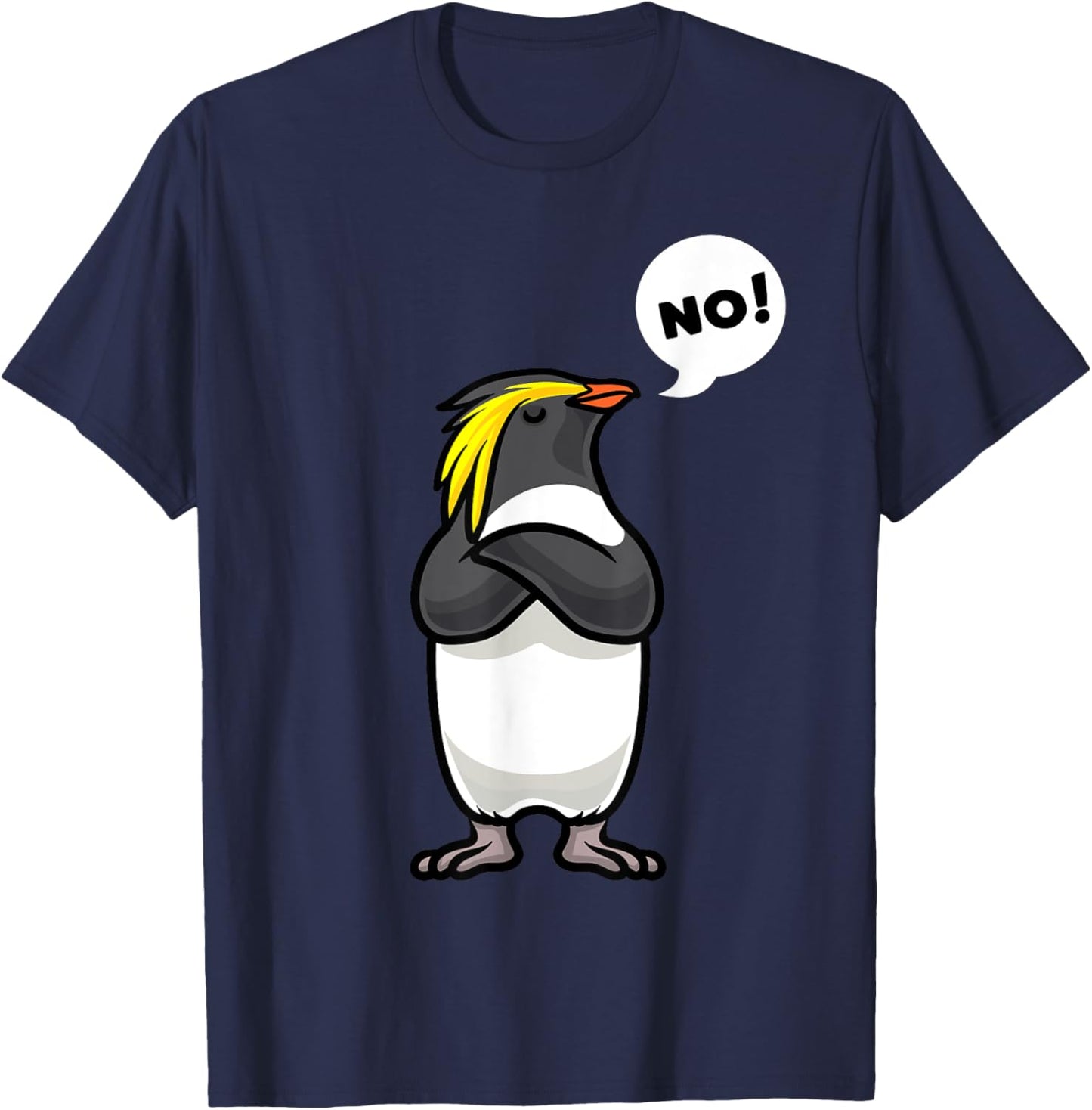 Northern Rockhopper Penguin Tristan Penguin Bird T-Shirt - T-Shirt | Navy