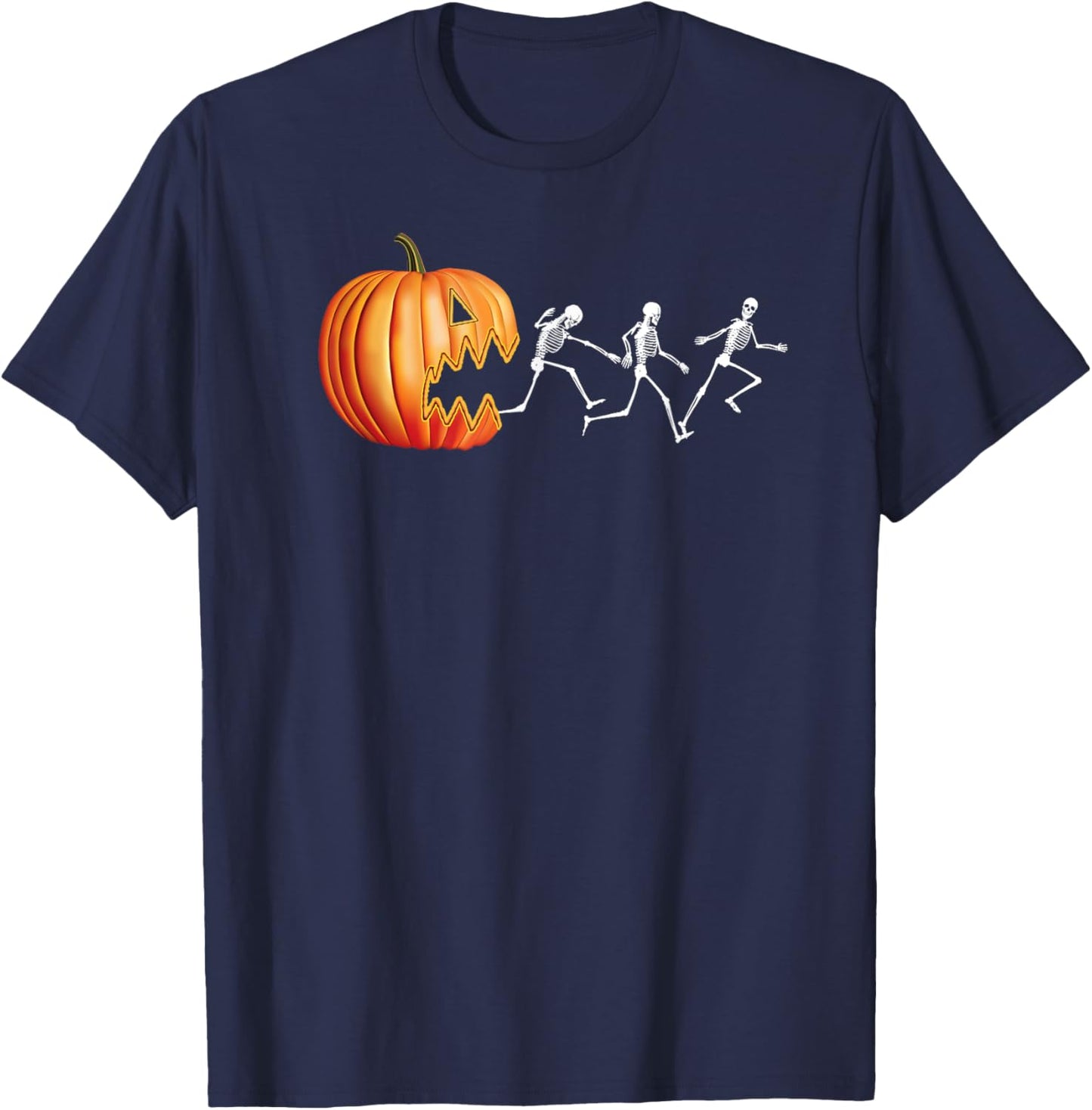 Funny Halloween Pumpkin Skeletons Jack o Lantern T-Shirt - T-Shirt | Navy