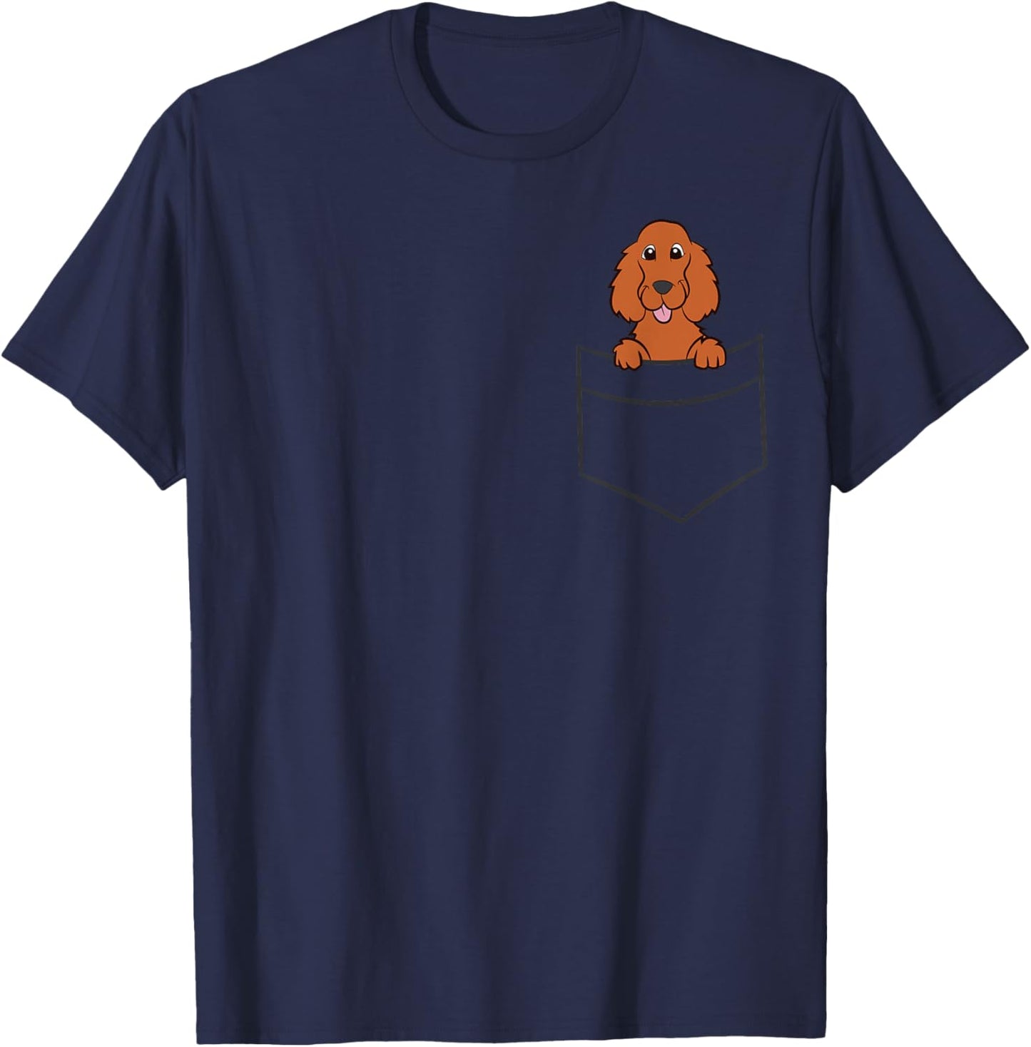 Irish Setter Dog In The Pocket Love Irish Setter Dogs T-Shirt - T-Shirt | Navy