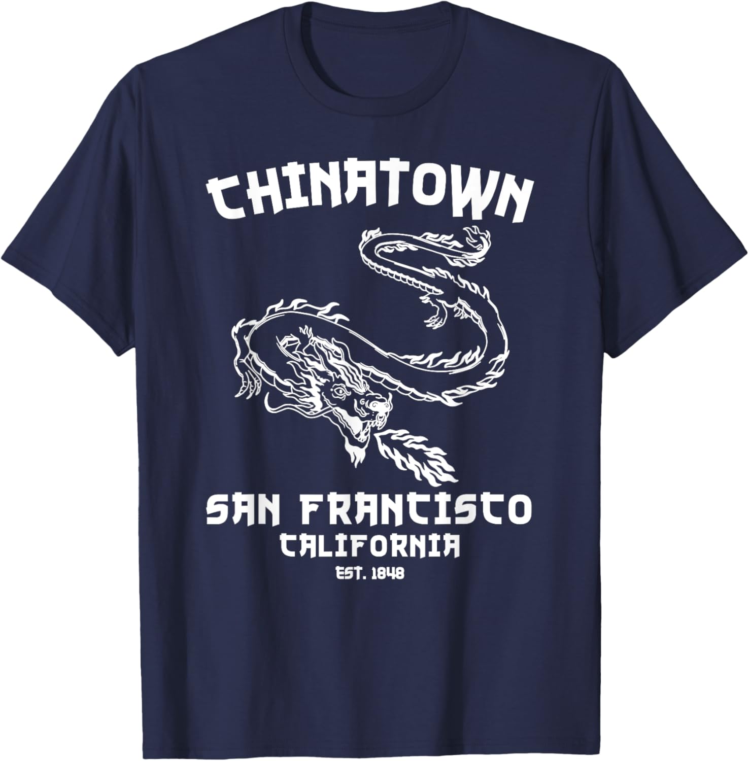 San Francisco Chinatown Chinese American Bay Area Dragon SF T-Shirt - T-Shirt | Navy