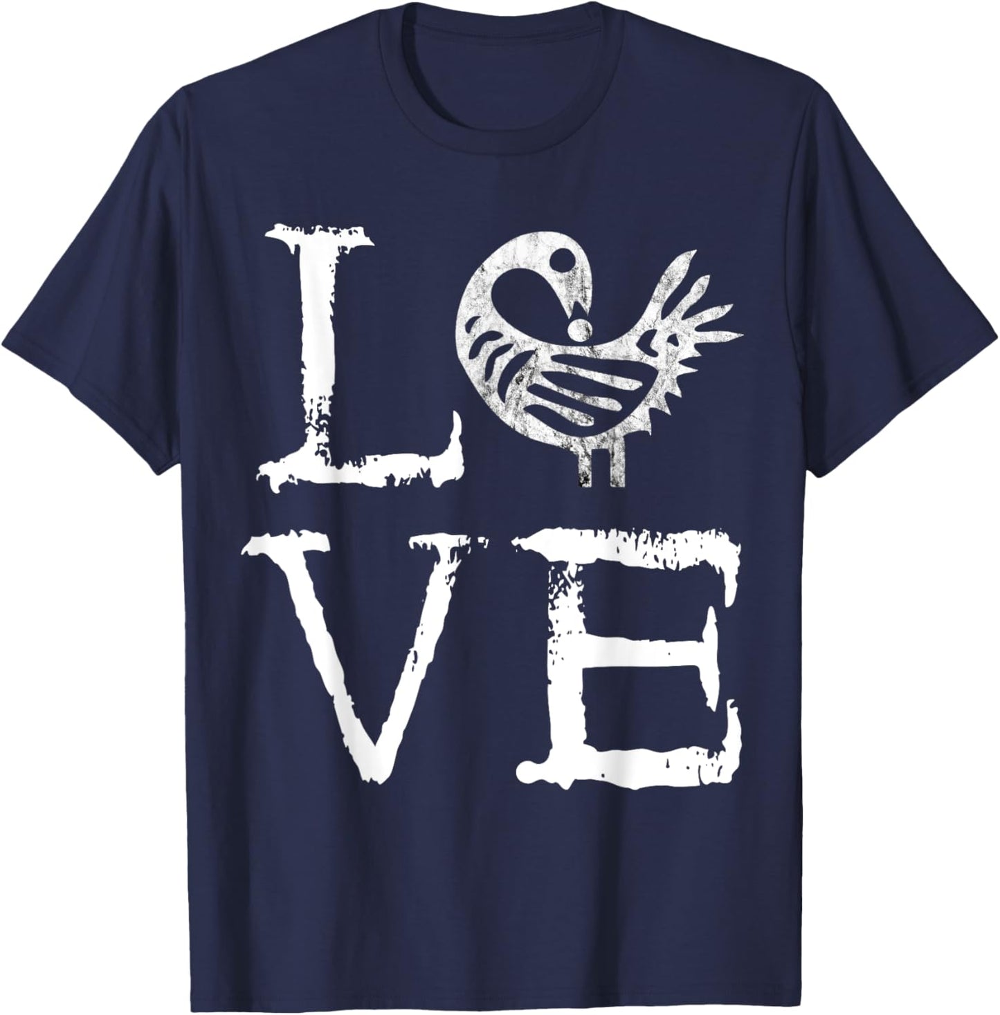 Sankofa African Bird Afrocentric Adinkra Symbol Love T-Shirt - T-Shirt | Navy