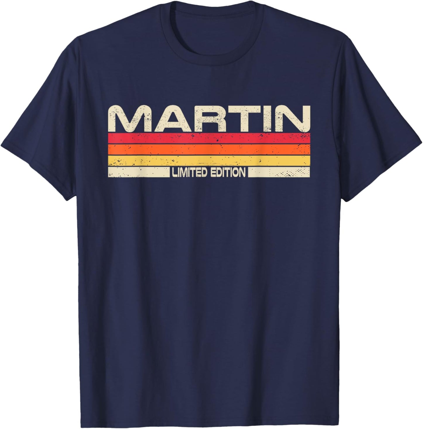 Martin Surname Birthday Family Reunion 80s 90s Sunset T-Shirt - T-Shirt | Navy
