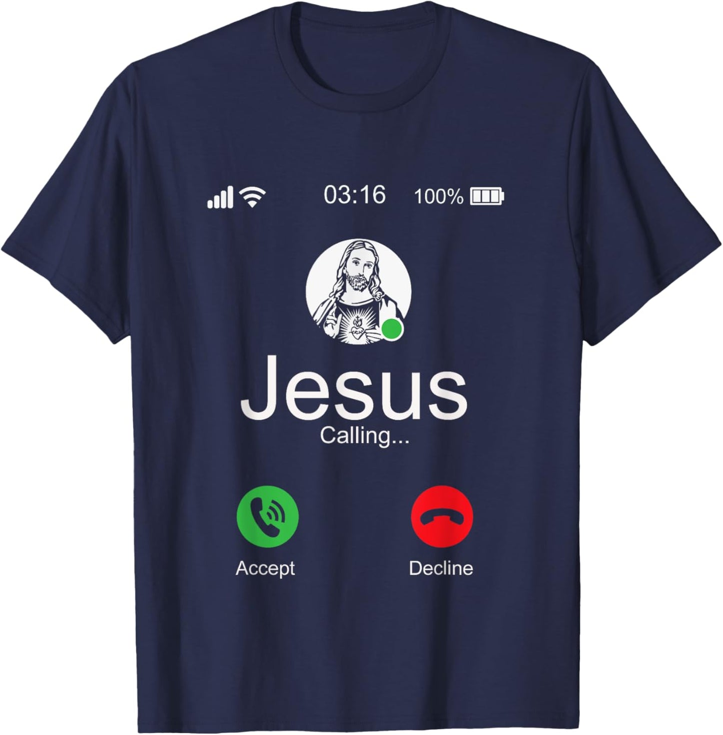 Jesus Is Calling - Christian T T-Shirt - T-Shirt | Navy