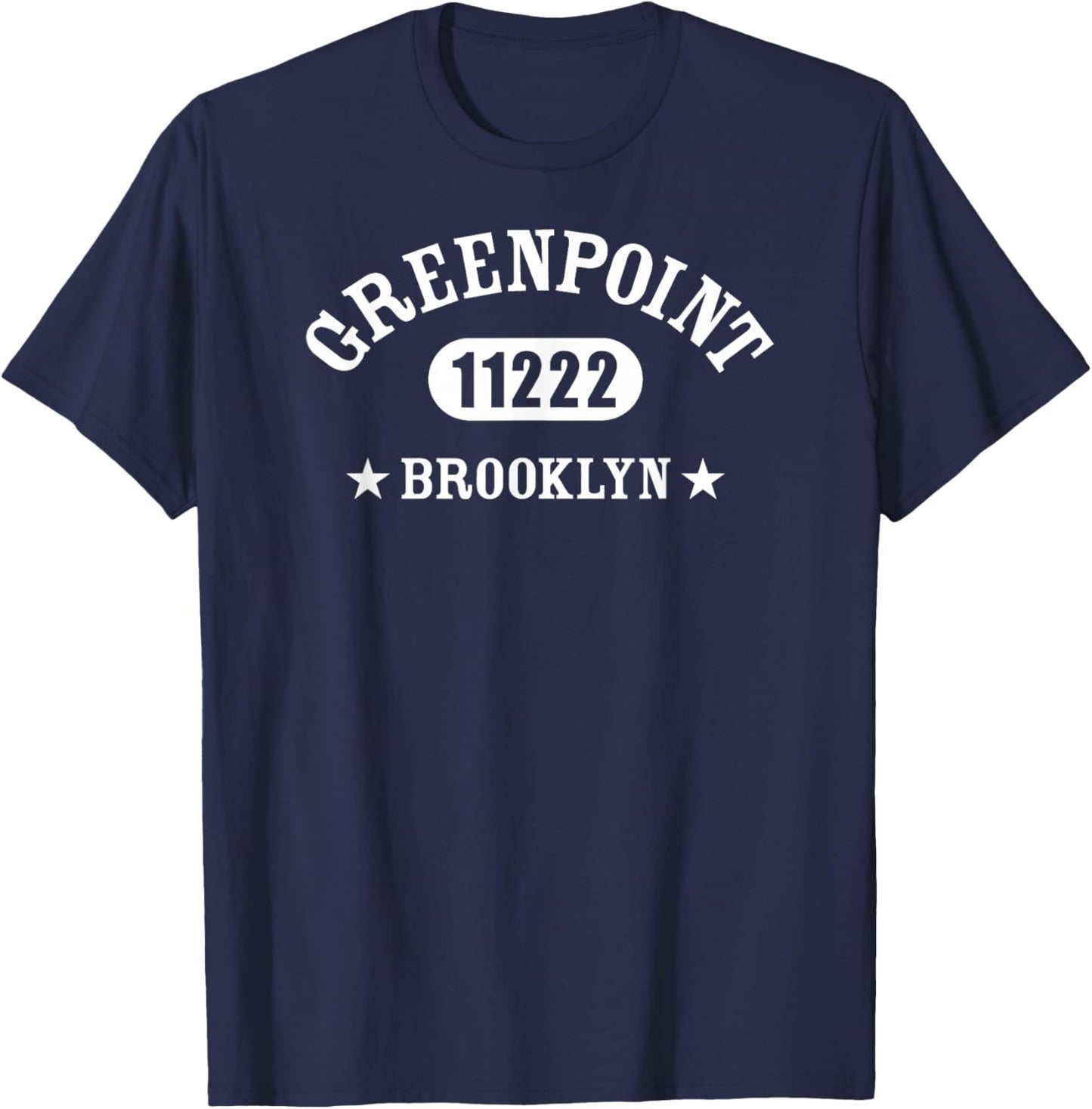 GREENPOINT Brooklyn NY 11222 Athletic Design T-Shirt - T-Shirt | Navy