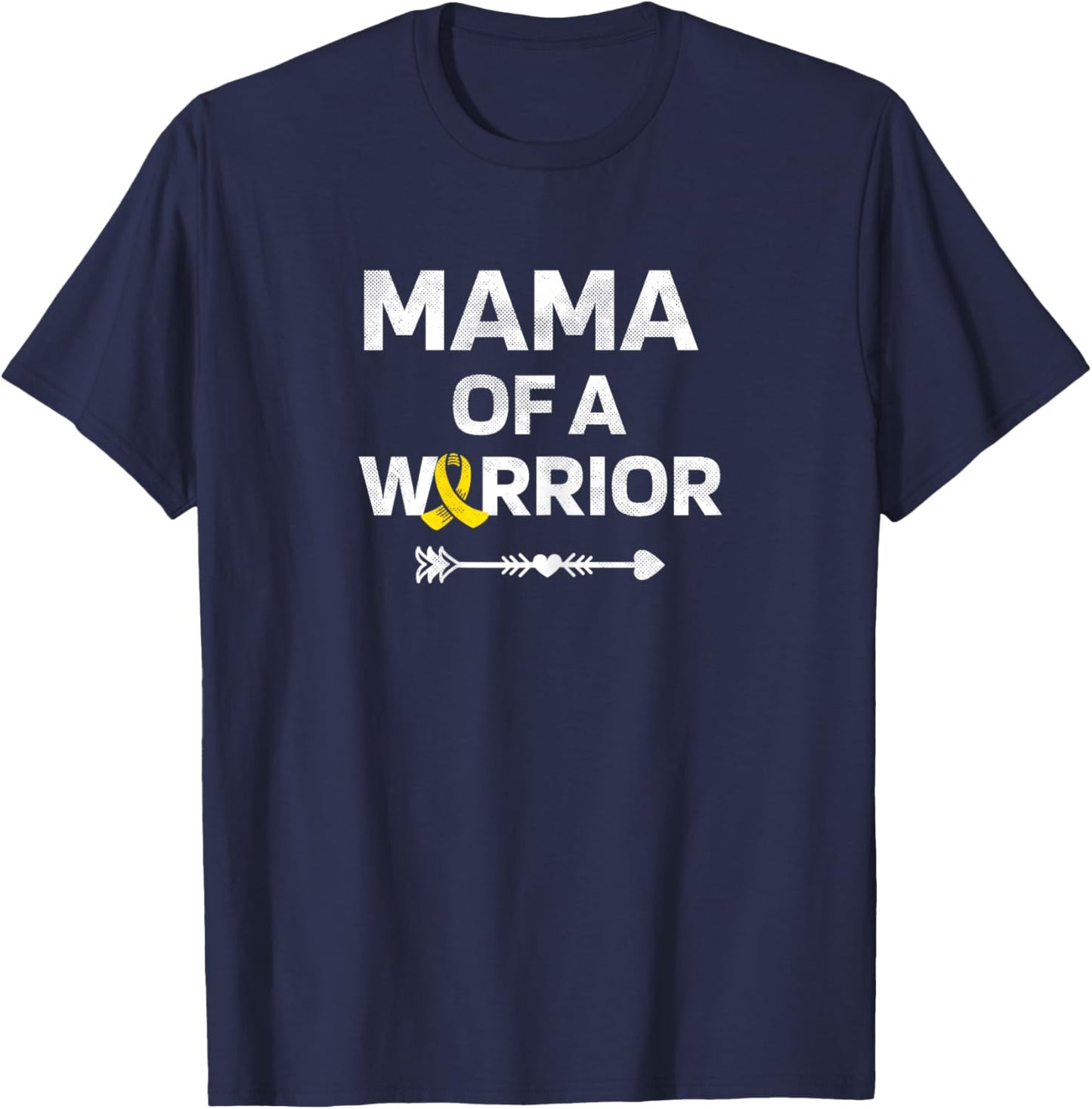 Mama Of A Warrior DIPG Awareness Childhood Cancer Warrior T-Shirt - T-Shirt | Navy