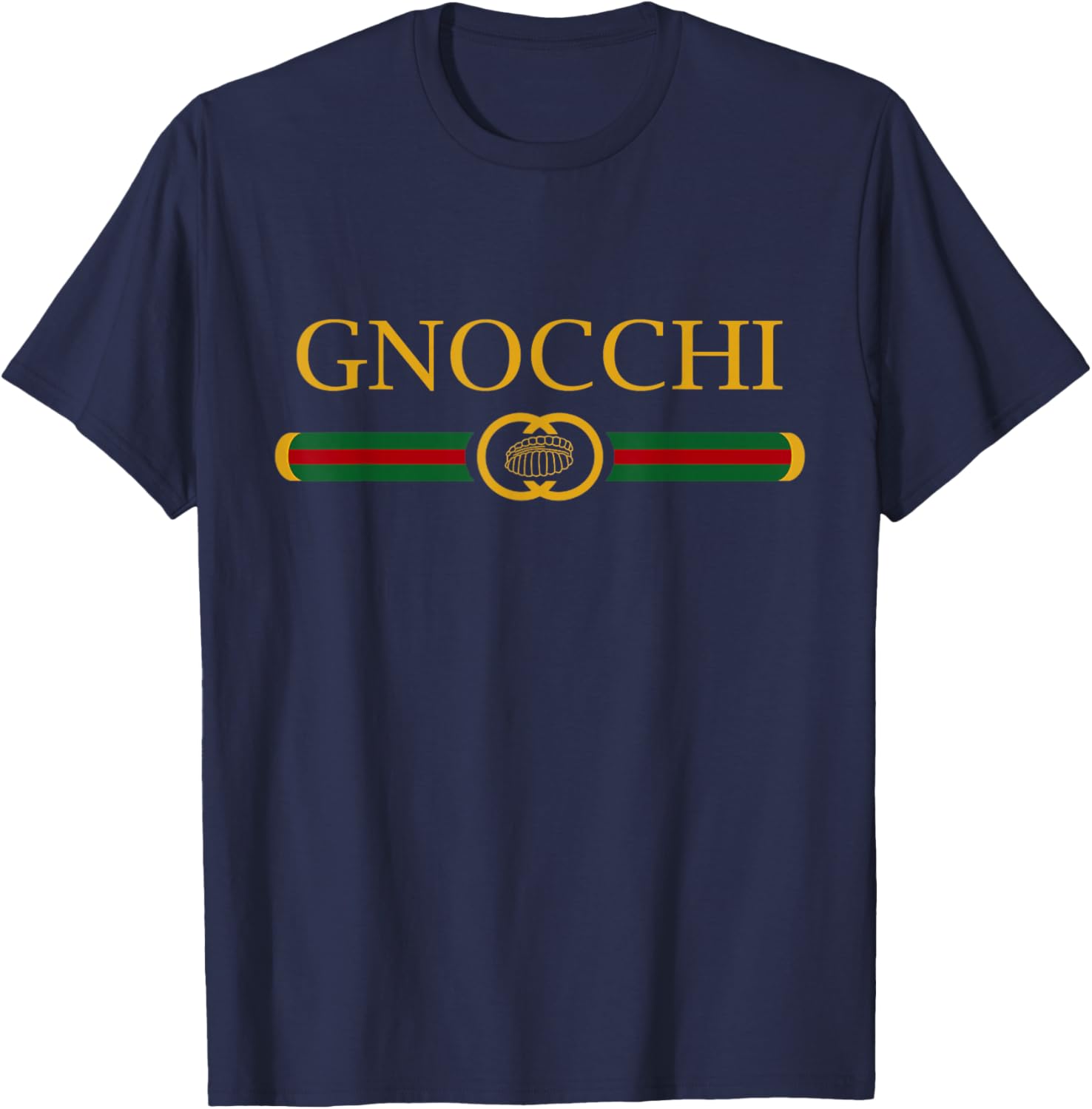 Gnocchi Funny Logo Style Italian Foodie T-Shirt - T-Shirt | Navy