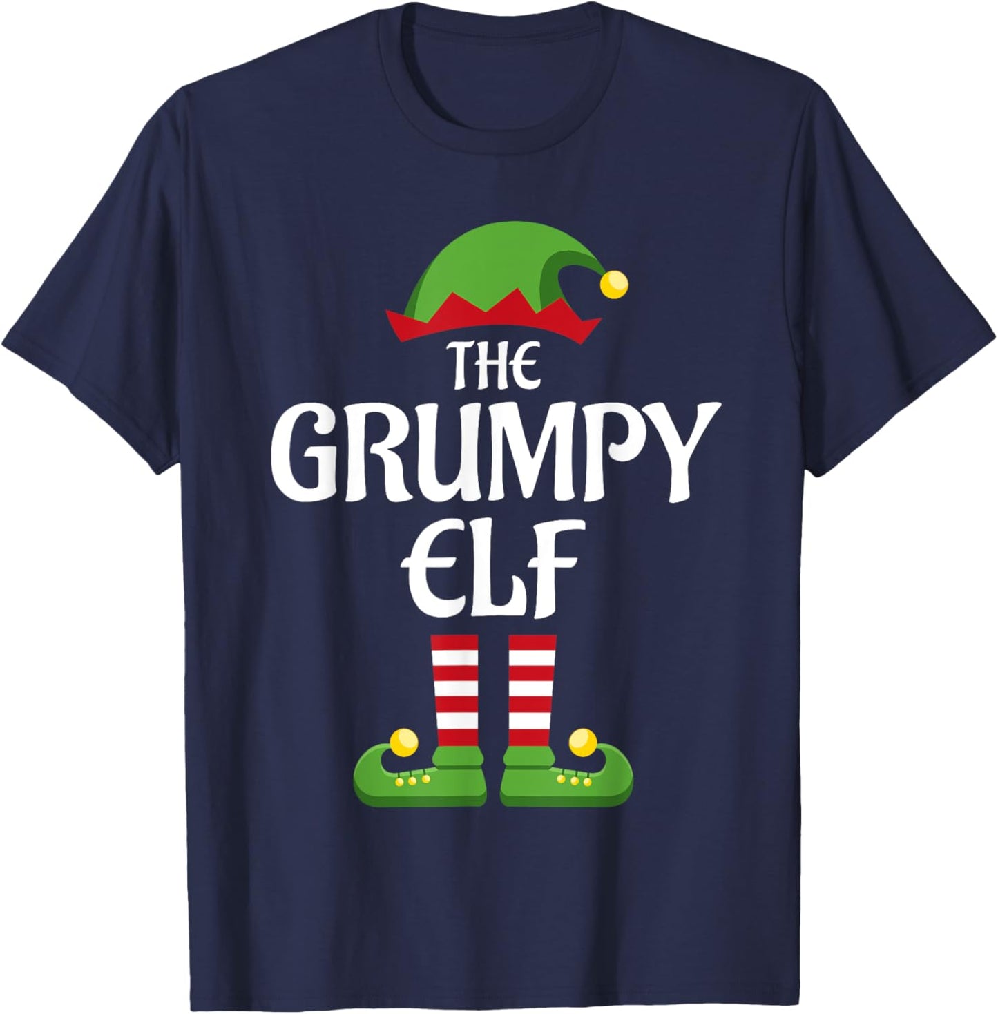 Grumpy Elf Family Matching Group Christmas T-Shirt - T-Shirt | Navy