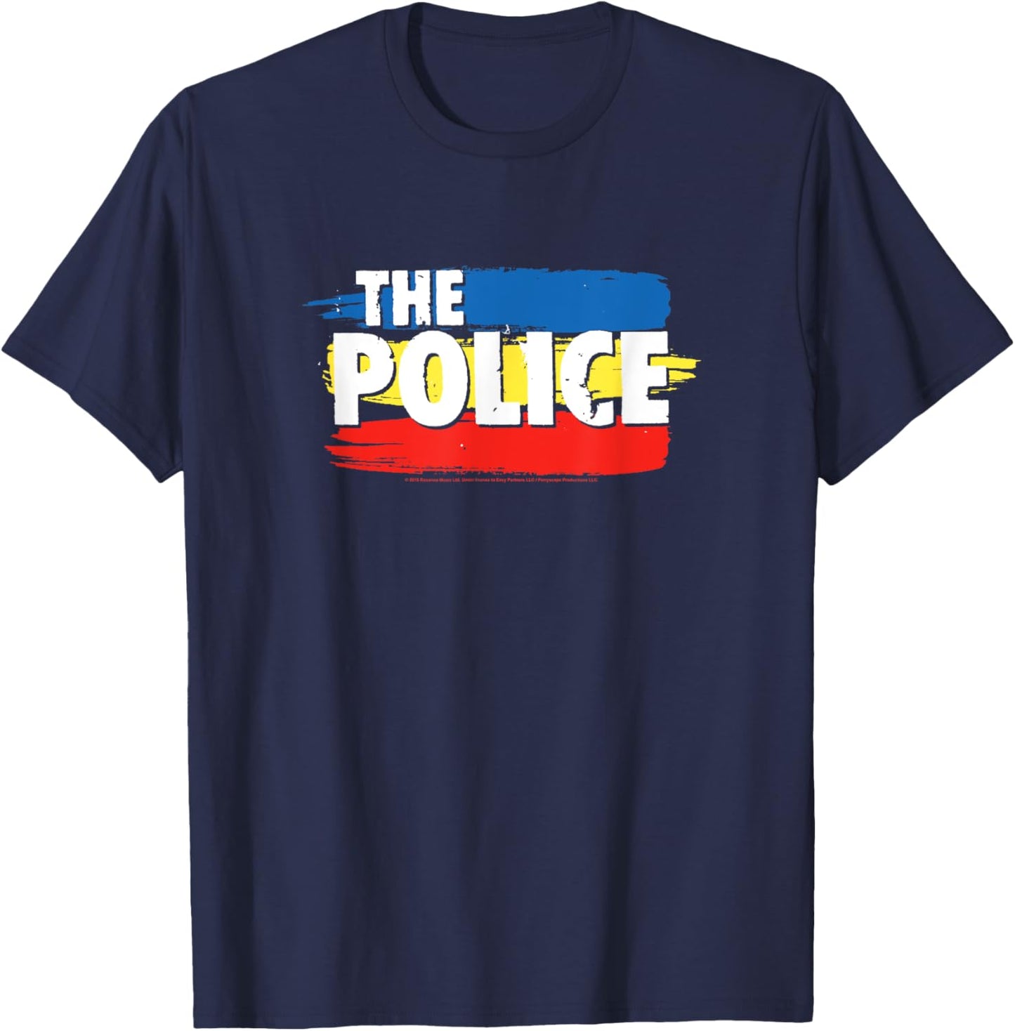 The Police Three Stripes Logo T-Shirt - T-Shirt | Navy