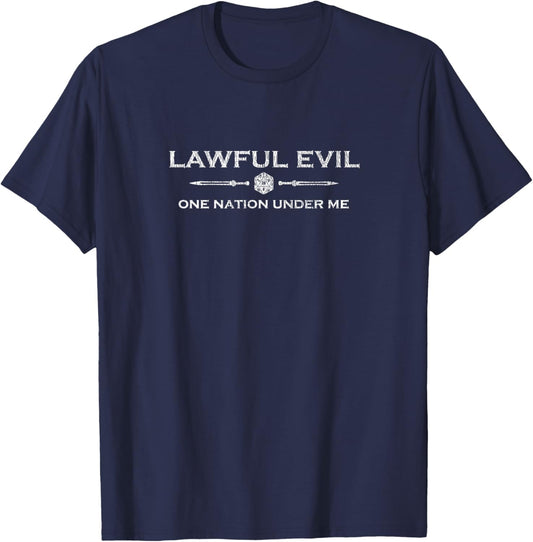 D20 Role Playing Game - Lawful Evil T-Shirt - T-Shirt | Navy