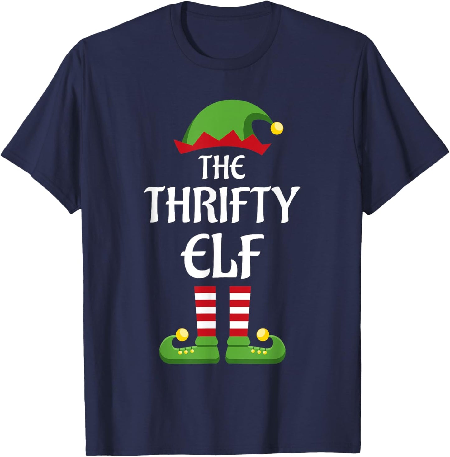 Thrifty Elf Family Matching Group Christmas T-Shirt - T-Shirt | Navy