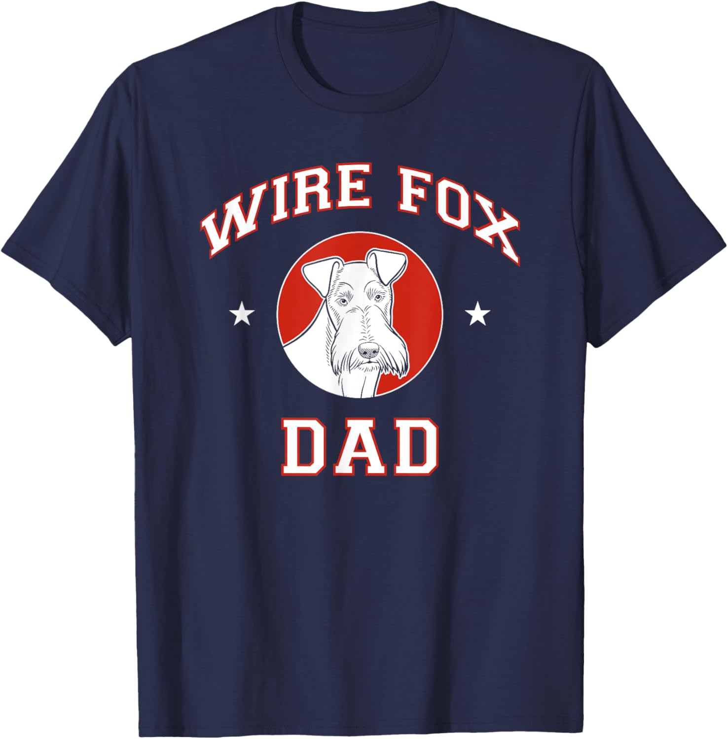Wire Fox Terrier Dad Dog Father T-Shirt - T-Shirt | Navy