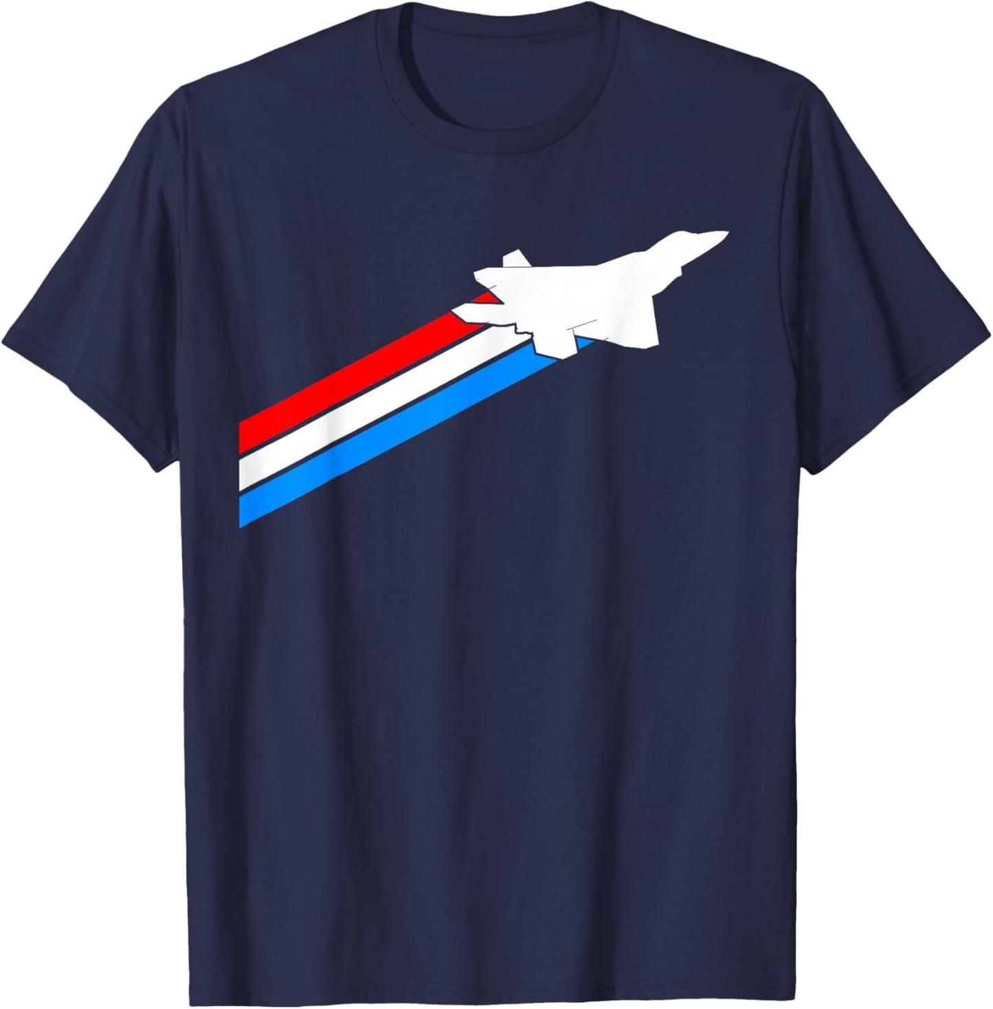 F-22 Raptor Fighter Jet Patriotic 4th July American Flag T-Shirt - T-Shirt | Navy