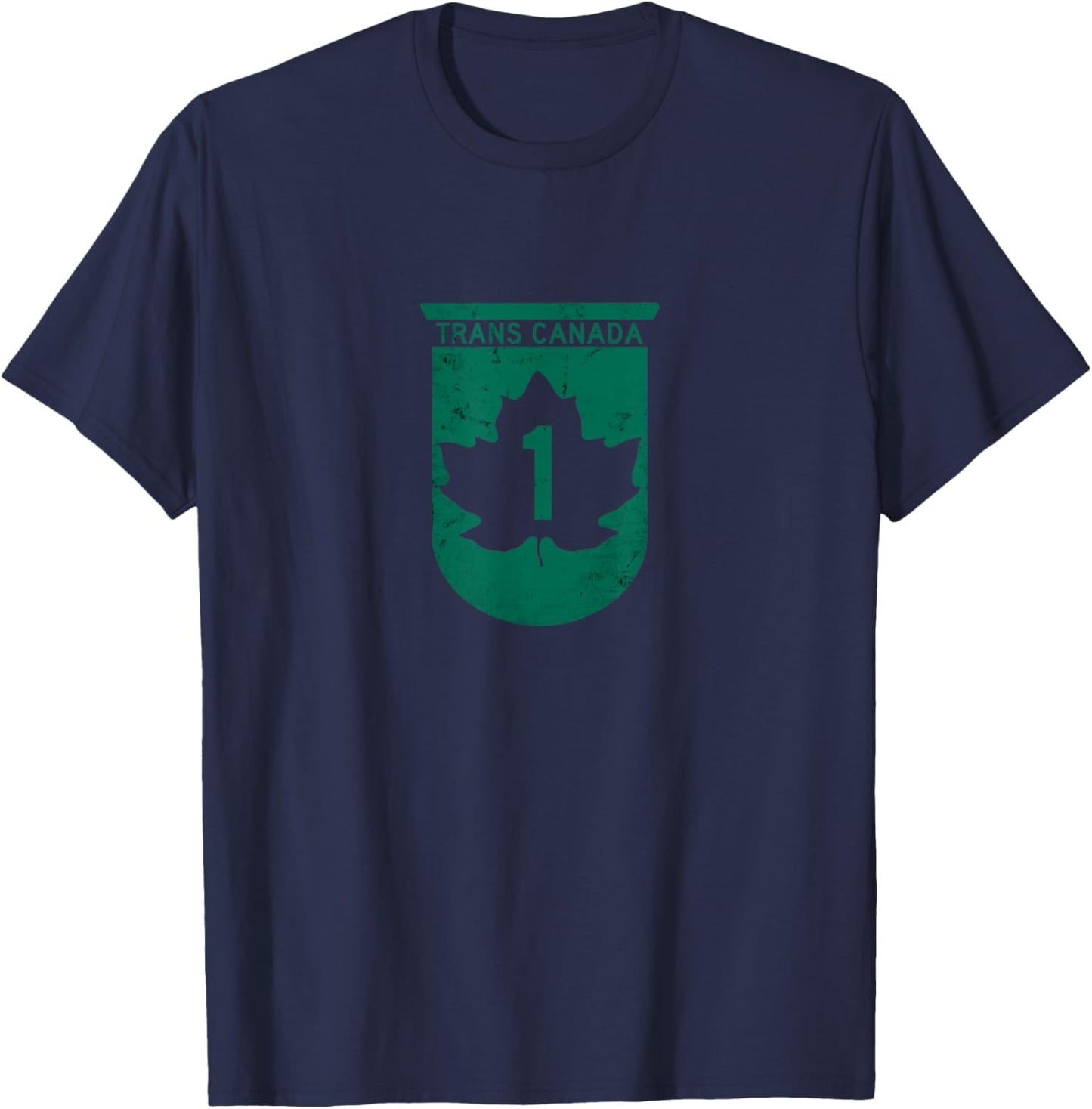 Trans-Canada Highway Road SIgn [distressed] T-Shirt - T-Shirt | Navy