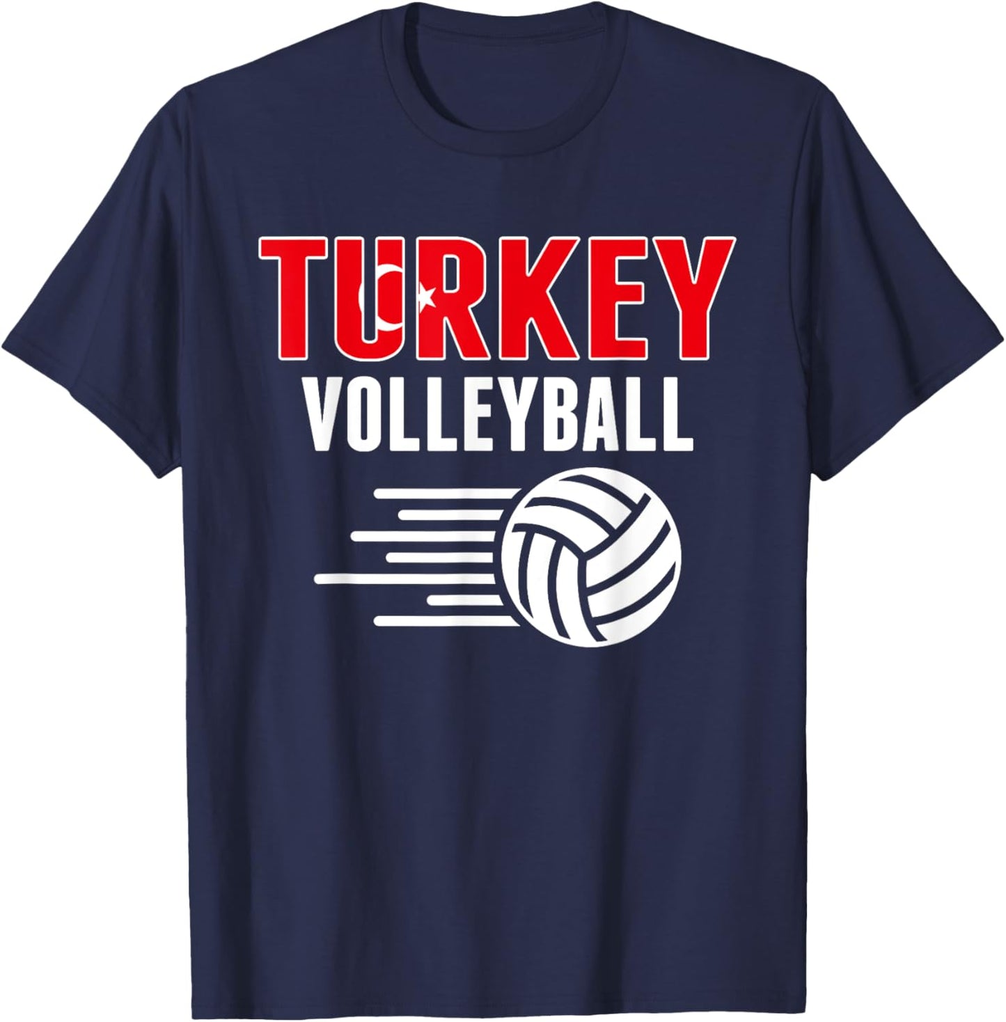 Turkey Volleyball Fans Jersey - Turkish Flag Sport Lovers T-Shirt - T-Shirt | Navy