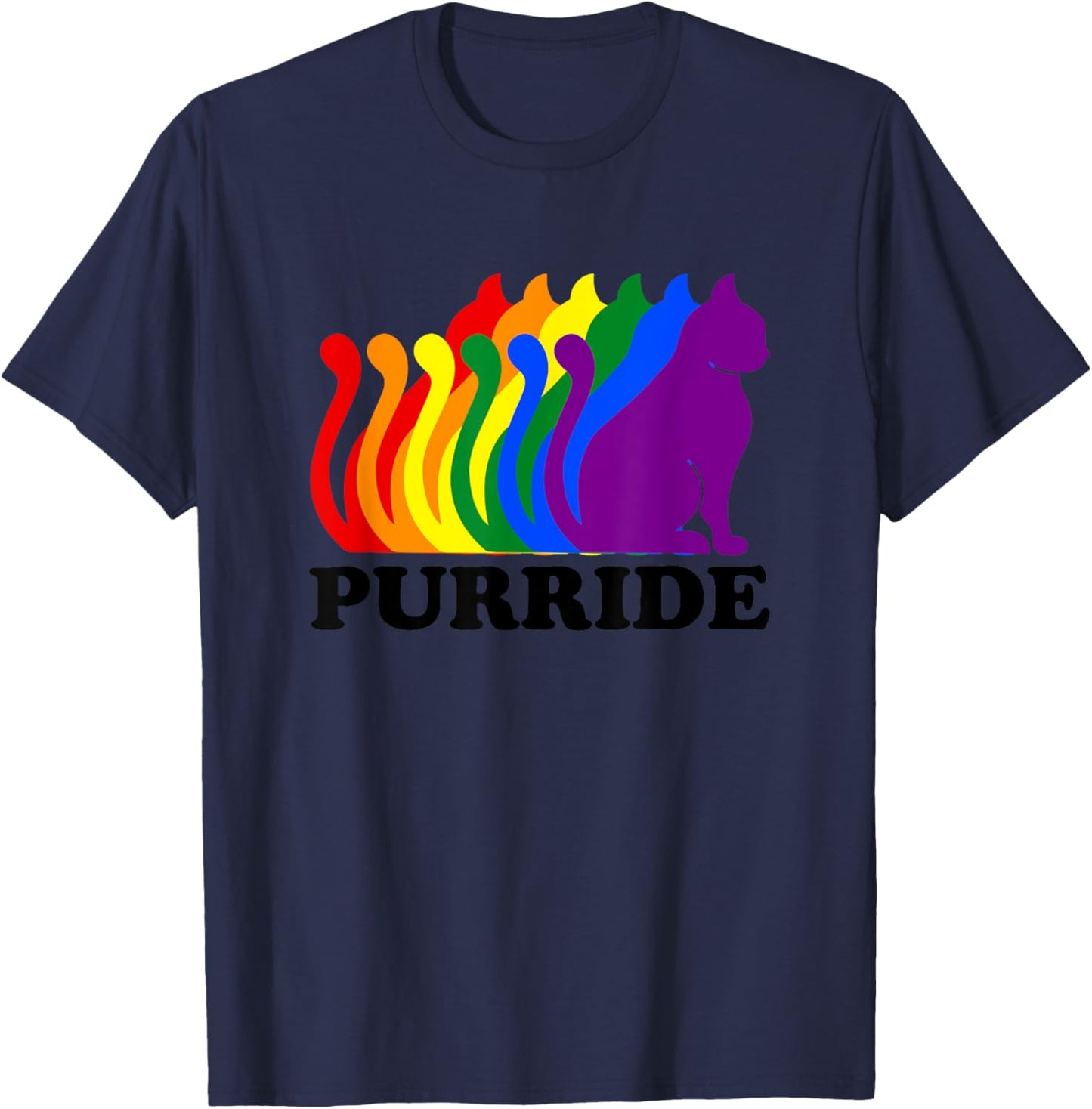Purride Shirt Purride Cat Shirt Pride Cat Shirt Purride T-Shirt - T-Shirt | Navy