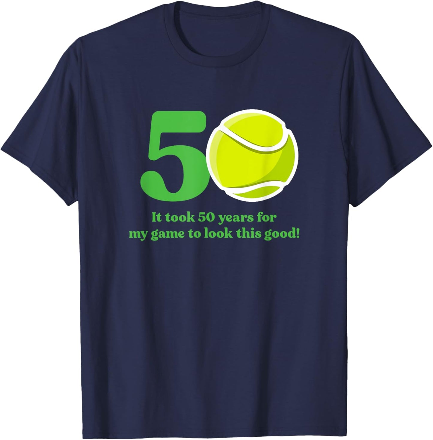 50 Year Old Tennis Player 50th Birthday T-Shirt - T-Shirt | Navy