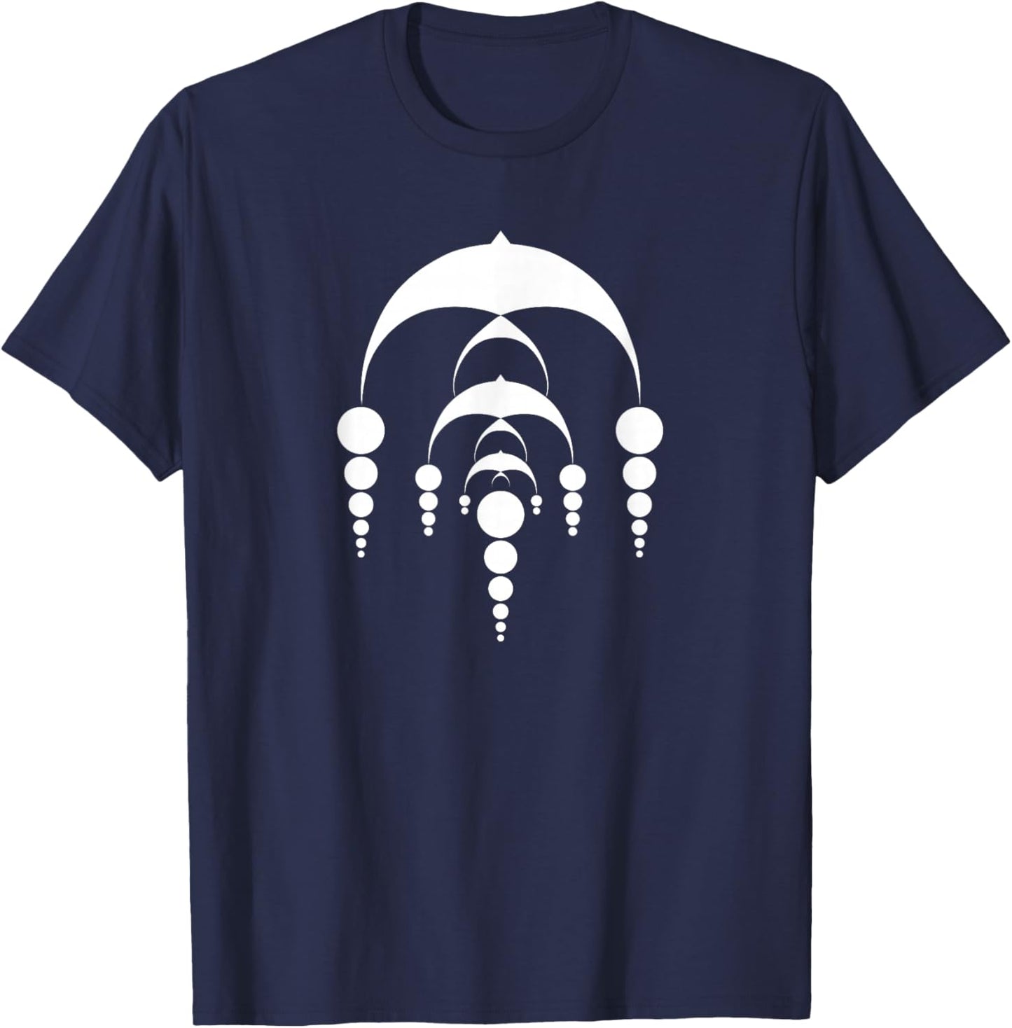 Vintage Crop Circles Design UFO Aliens - Bold White T-Shirt - T-Shirt | Navy