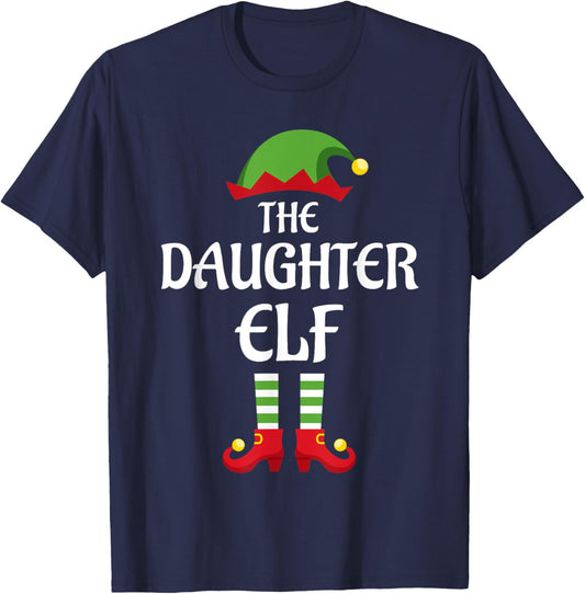 Daughter Elf Family Matching Group Christmas T-Shirt - T-Shirt | Navy