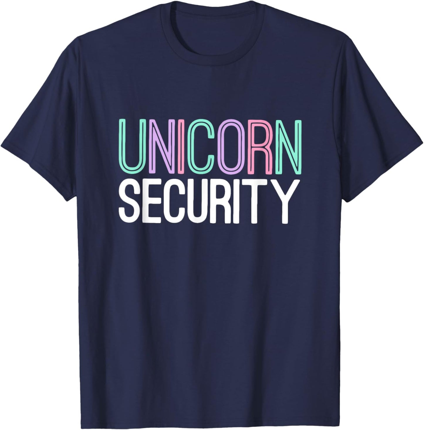 Unicorn Security Dad Mom Sis Brother Halloween Costume Gift T-Shirt - T-Shirt | Navy